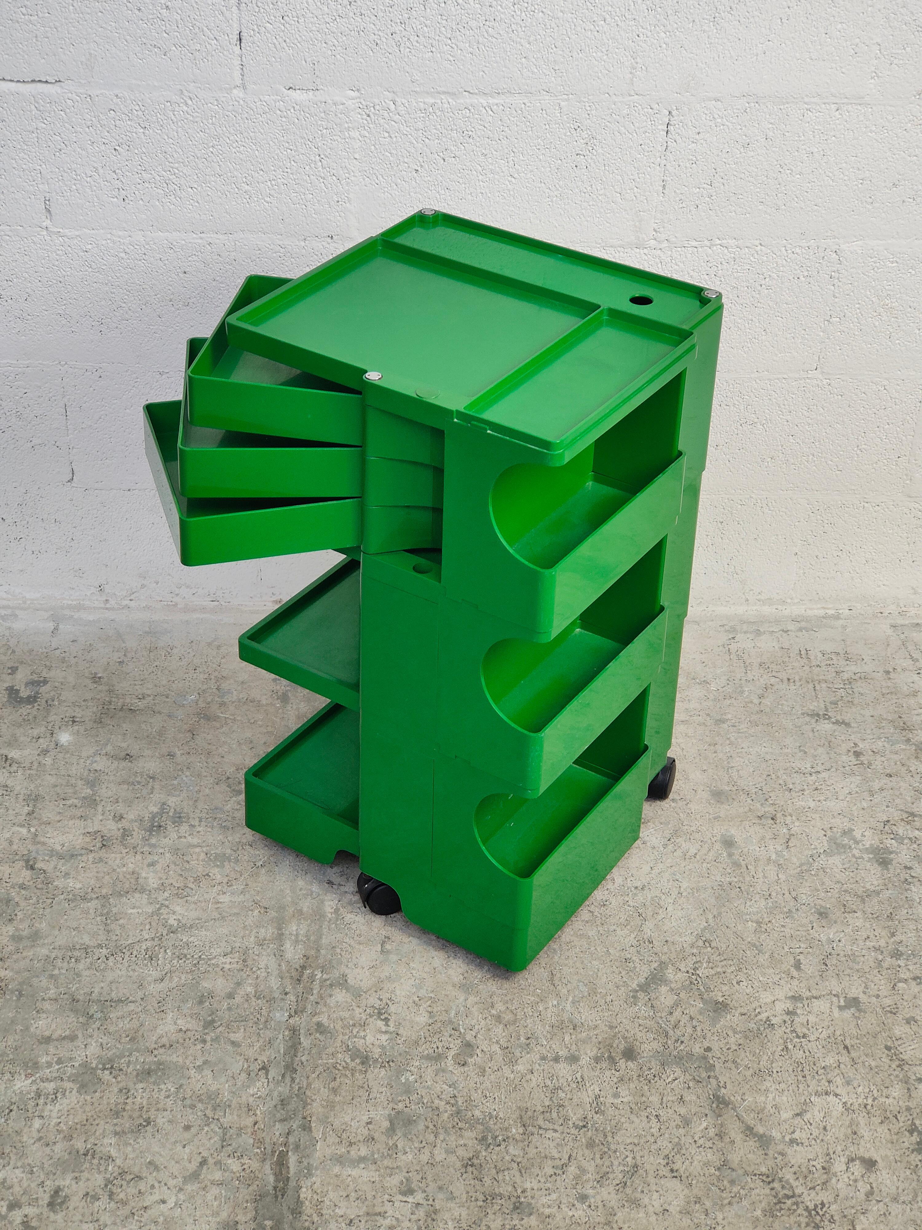 Italian Green Boby Cart by Joe Colombo for Bieffeplast 70s