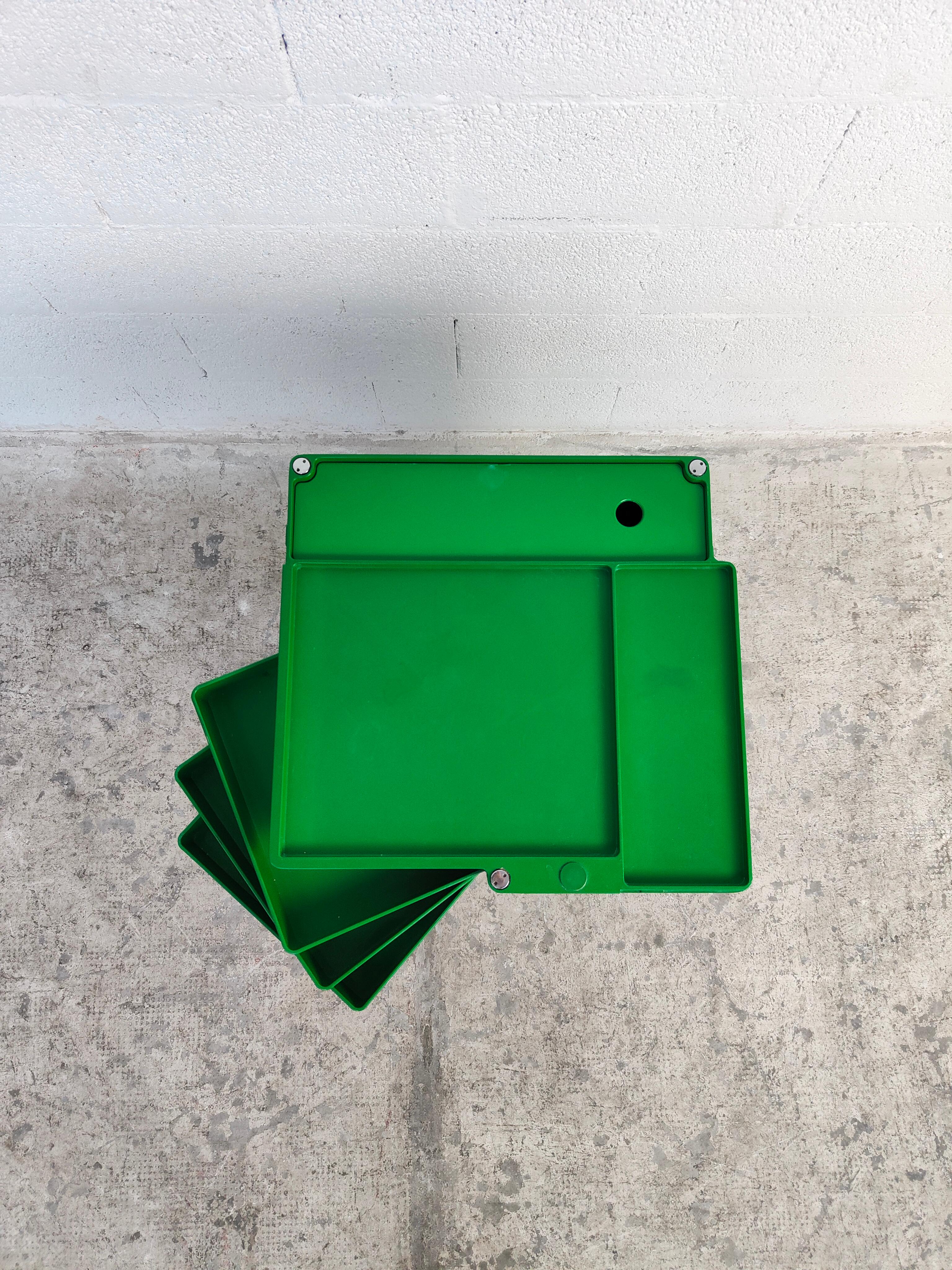 Plastic Green Boby Cart by Joe Colombo for Bieffeplast 70s