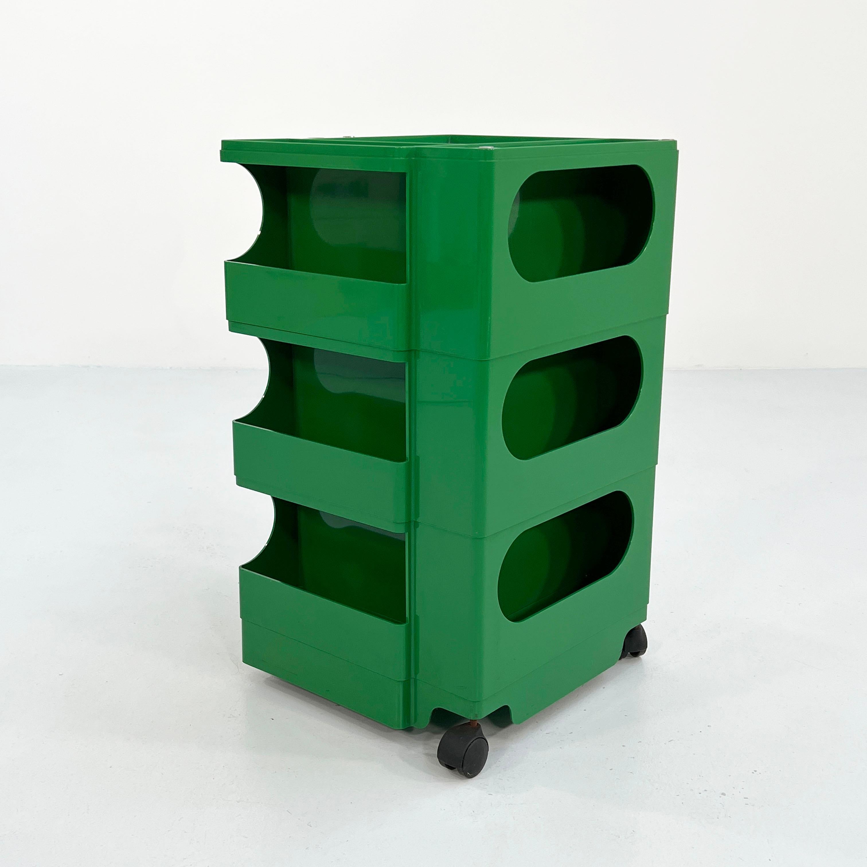 Green Boby Trolley by Joe Colombo for Bieffeplast, 1960s In Good Condition In Ixelles, Bruxelles