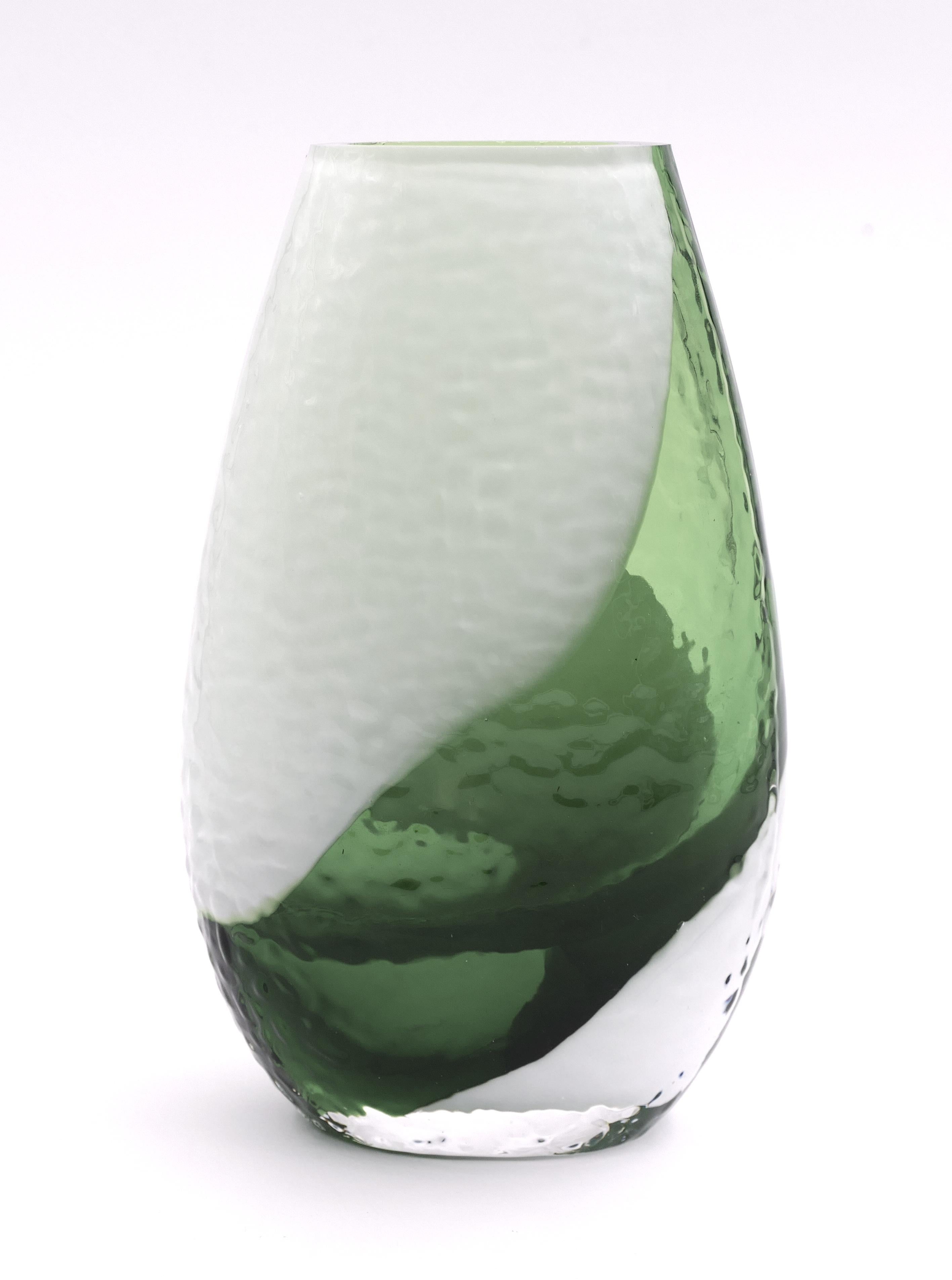 Green Bohemian Glass Vase, 1960s In Good Condition In Roma, IT