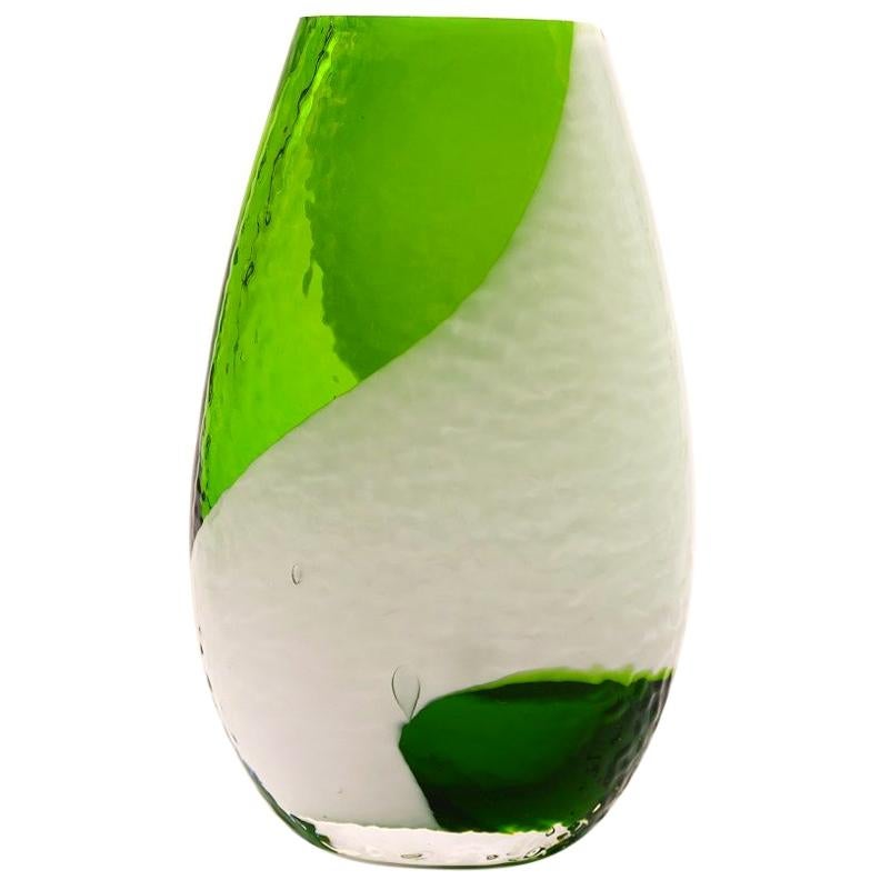 Green Bohemian Glass Vase, 1960s