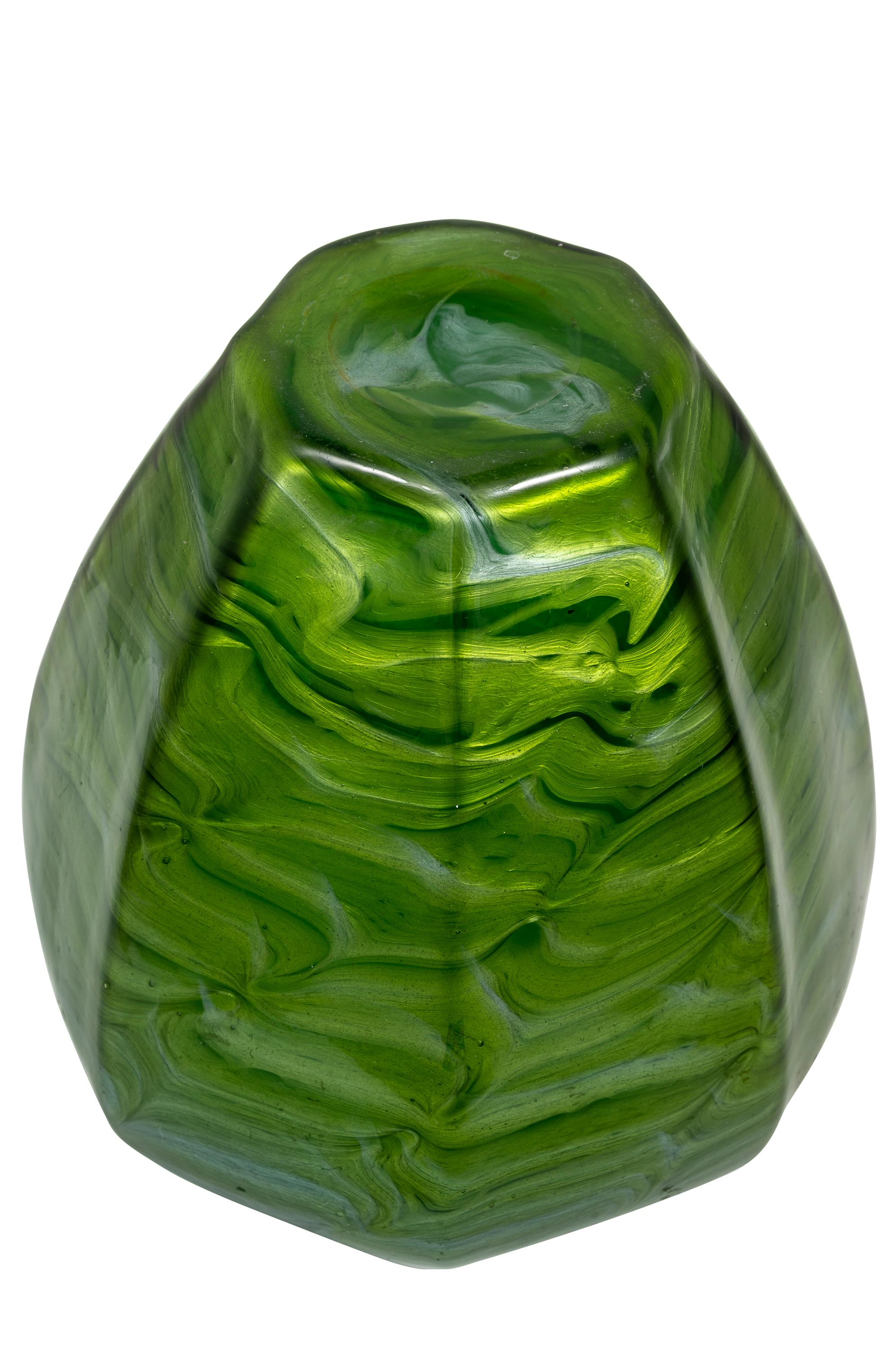 Art Glass Green Bohemian Glass Vase Loetz circa 1905  For Sale