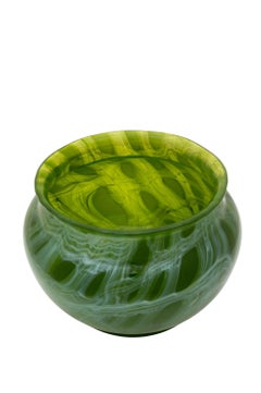 Loetz Royal Grün Opal Glass Vase, Mould-Blown, Austria, 1912