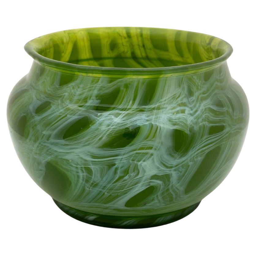 Green Bohemian Glass Vase Loetz circa 1912