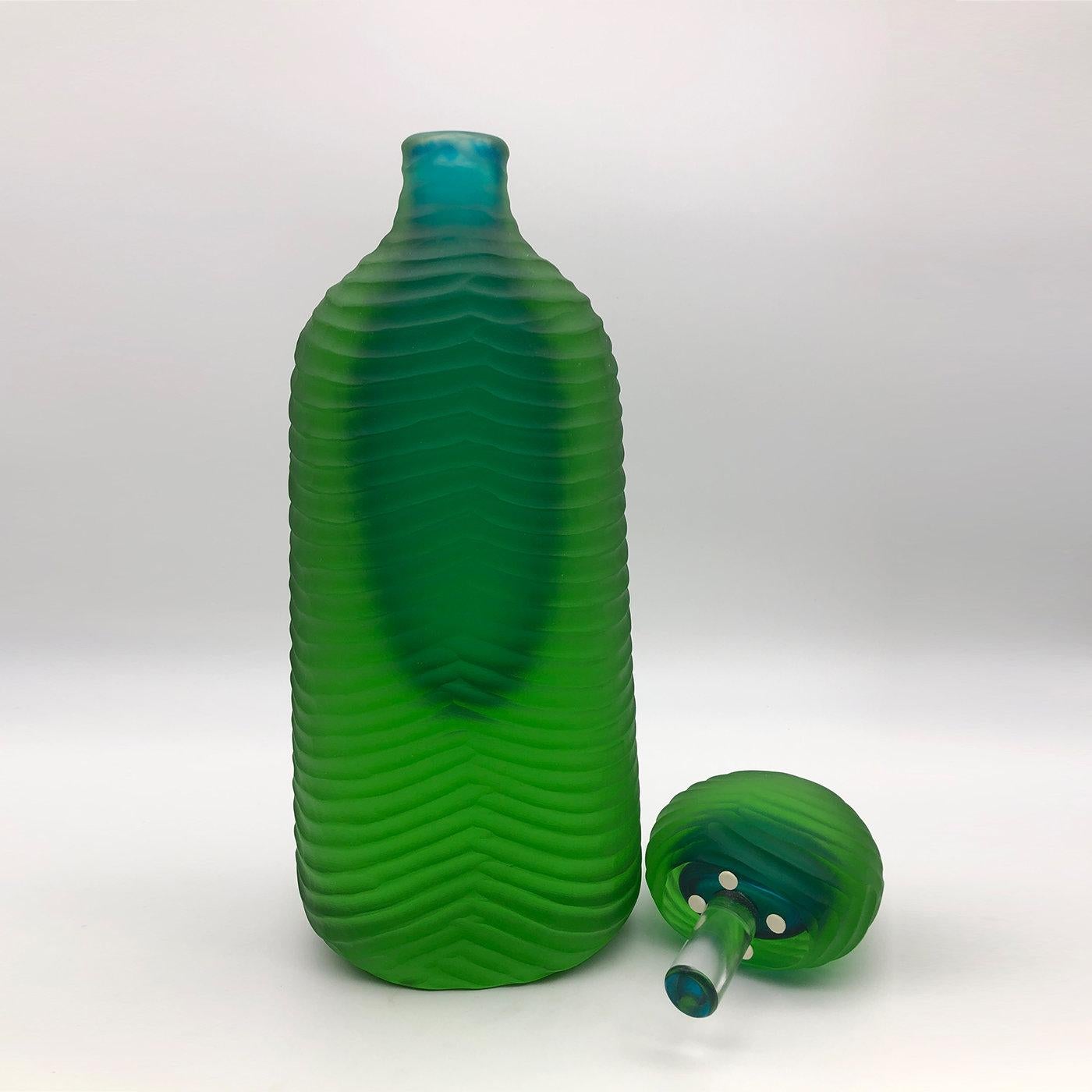 Italian Green Bottle by Toso Cristiano and Renzo Vianello