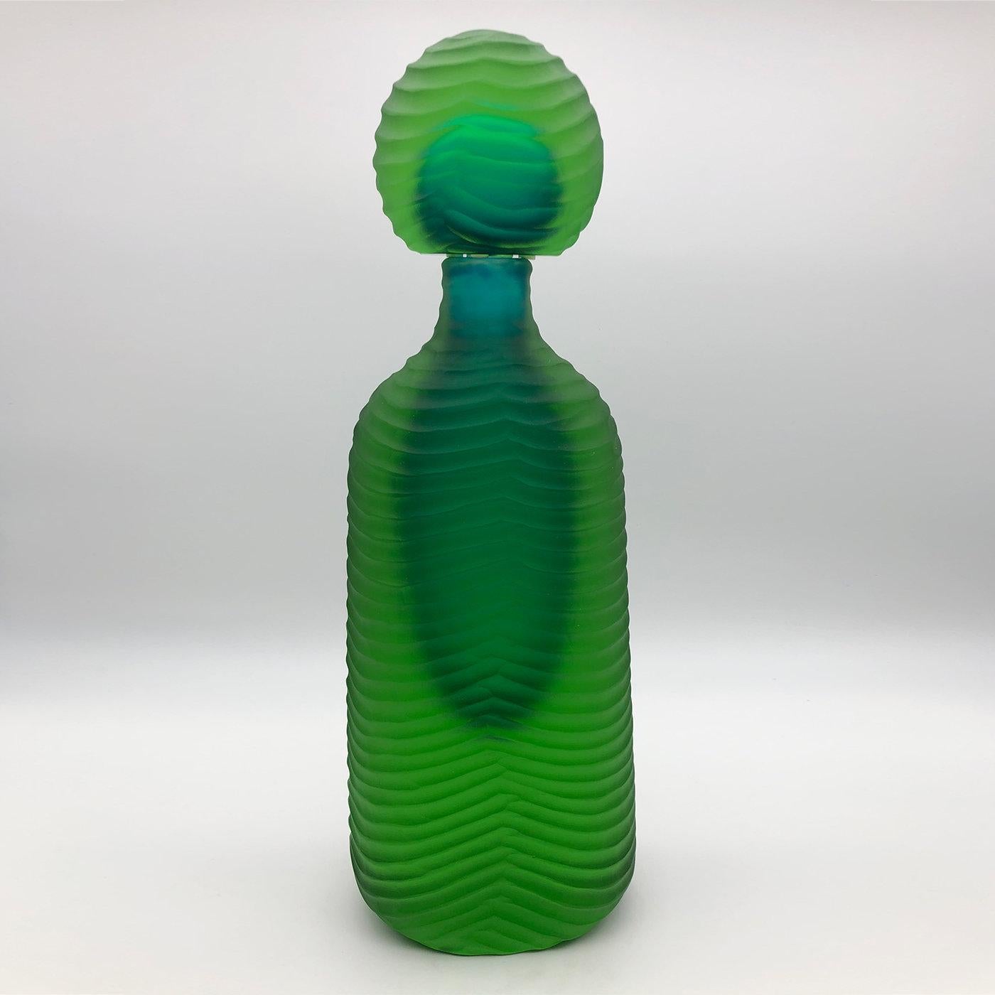 Green Bottle by Toso Cristiano and Renzo Vianello In New Condition In Milan, IT