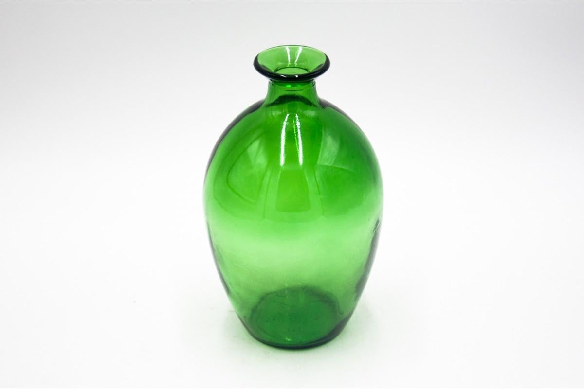 Polish Green Bottle Vintage Vase, Poland, 1980s