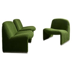 Green bouclette Alky chairs by Giancarlo Piretti for Anonima Castelli
