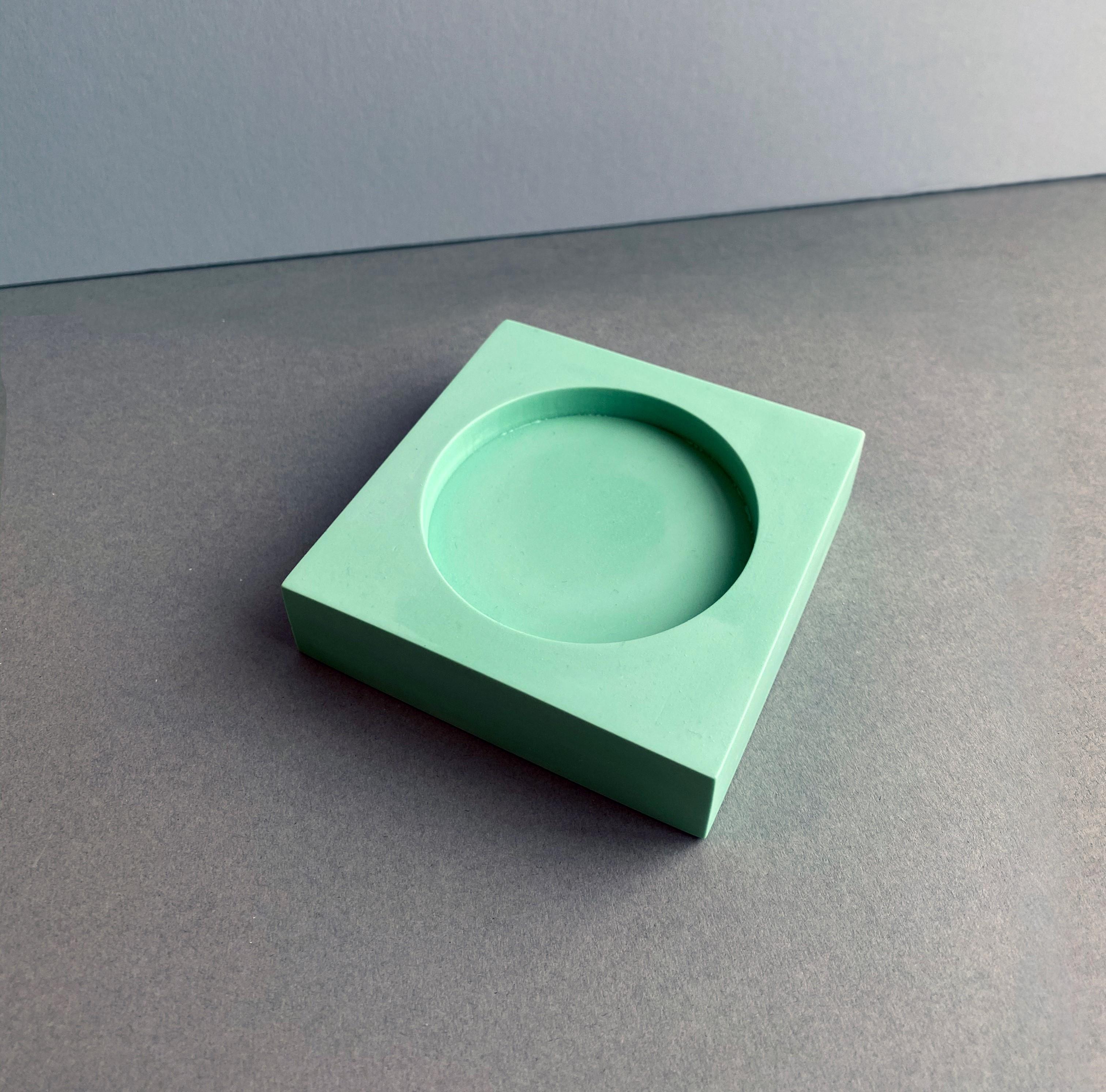 Green bowl mould project by Theodora Alfredsdottir
Unique
Materials: Jesmonite
Dimensions: 110 x 110 x 25 mm

Theodora Alfredsdottir is a product design studio based in London. 
Theodora is an Icelandic product designer. She holds a bachelor’s