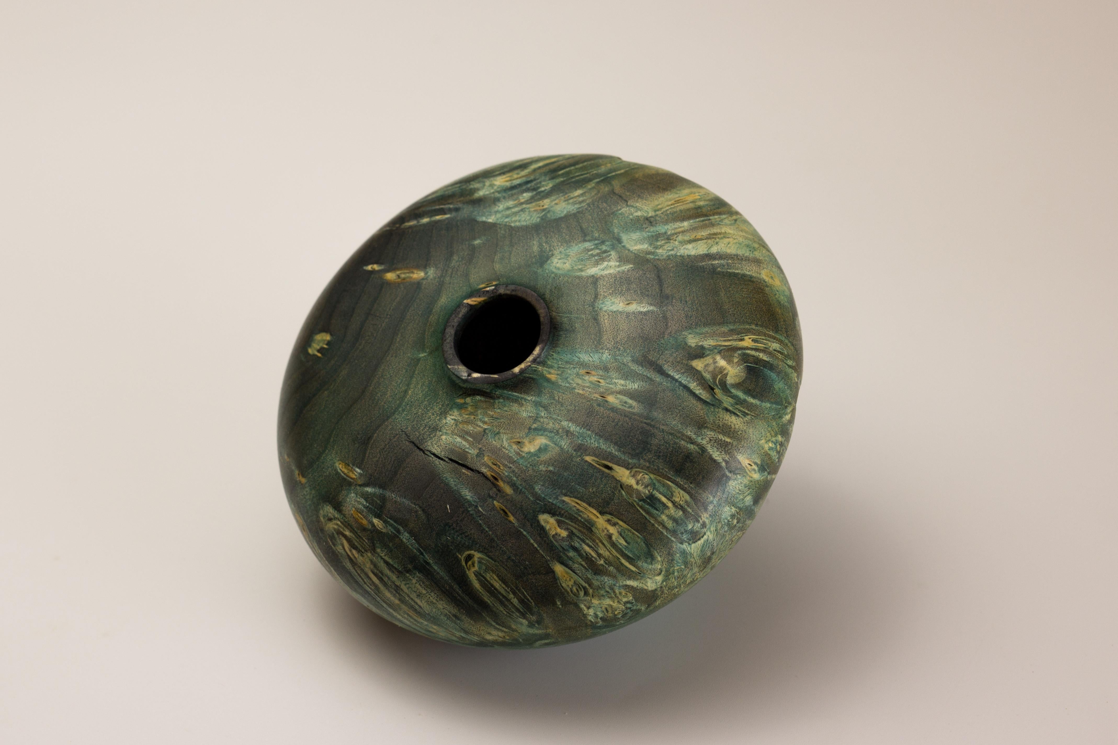 Contemporary Green Boxelder Burl Form by Vlad Droz
