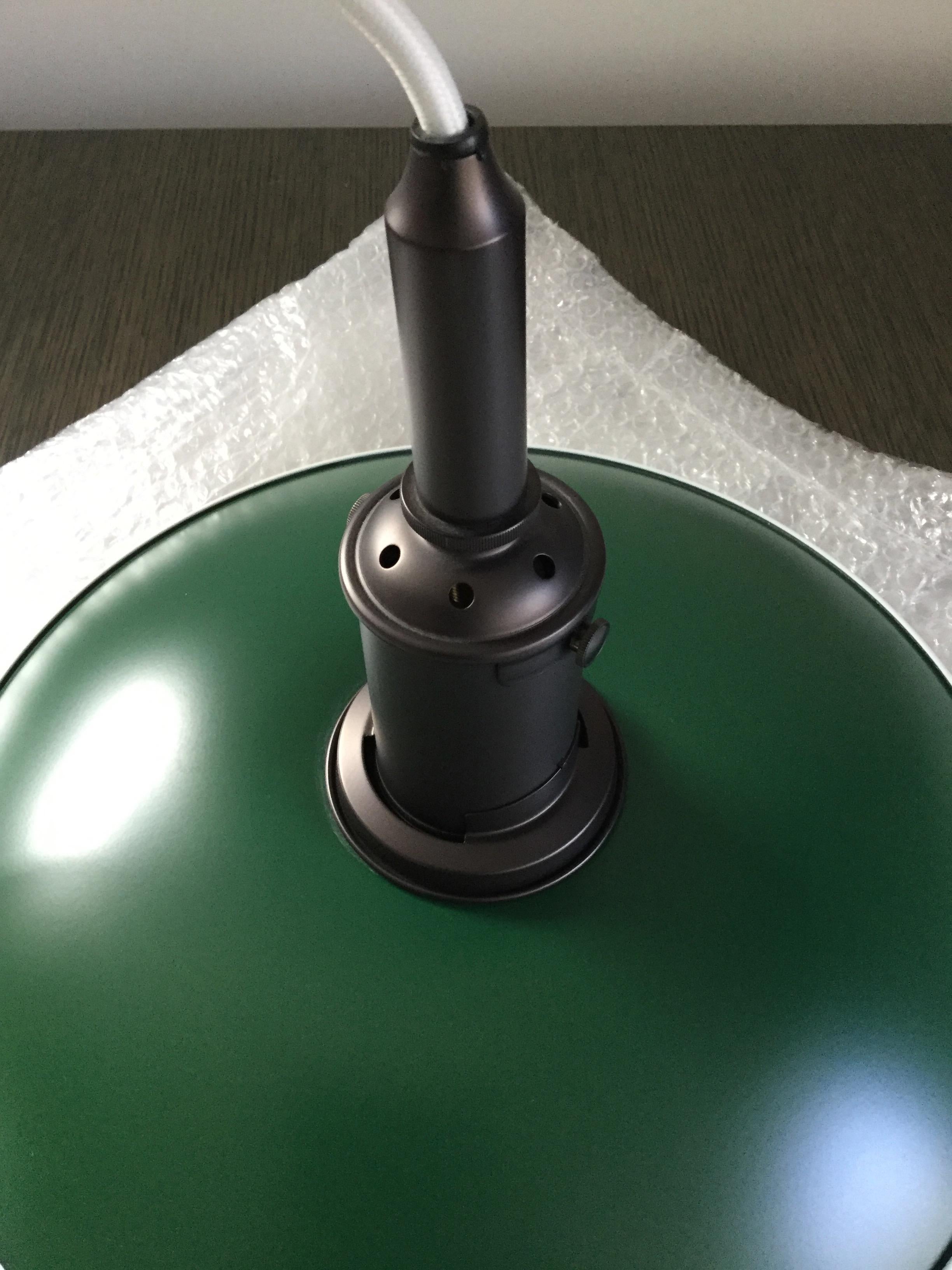 Green and Brass PH 3½-2½ Pendant by Poul Henningsen, Louis Poulsen In Excellent Condition In Utrecht, NL