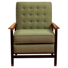 Green Brazilian Jacaranda Midcentury Pair of Arm Chairs