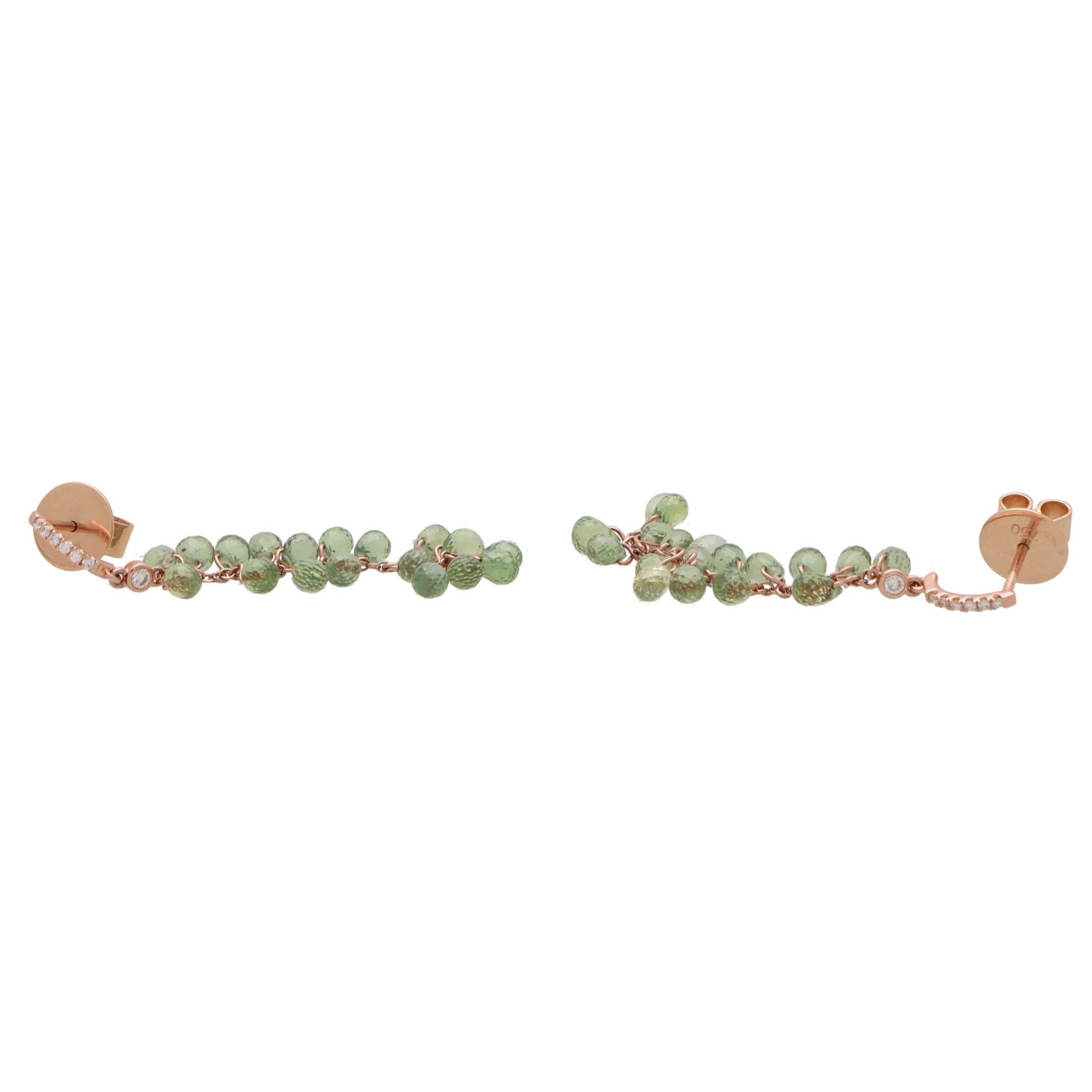 green sapphire drop earrings