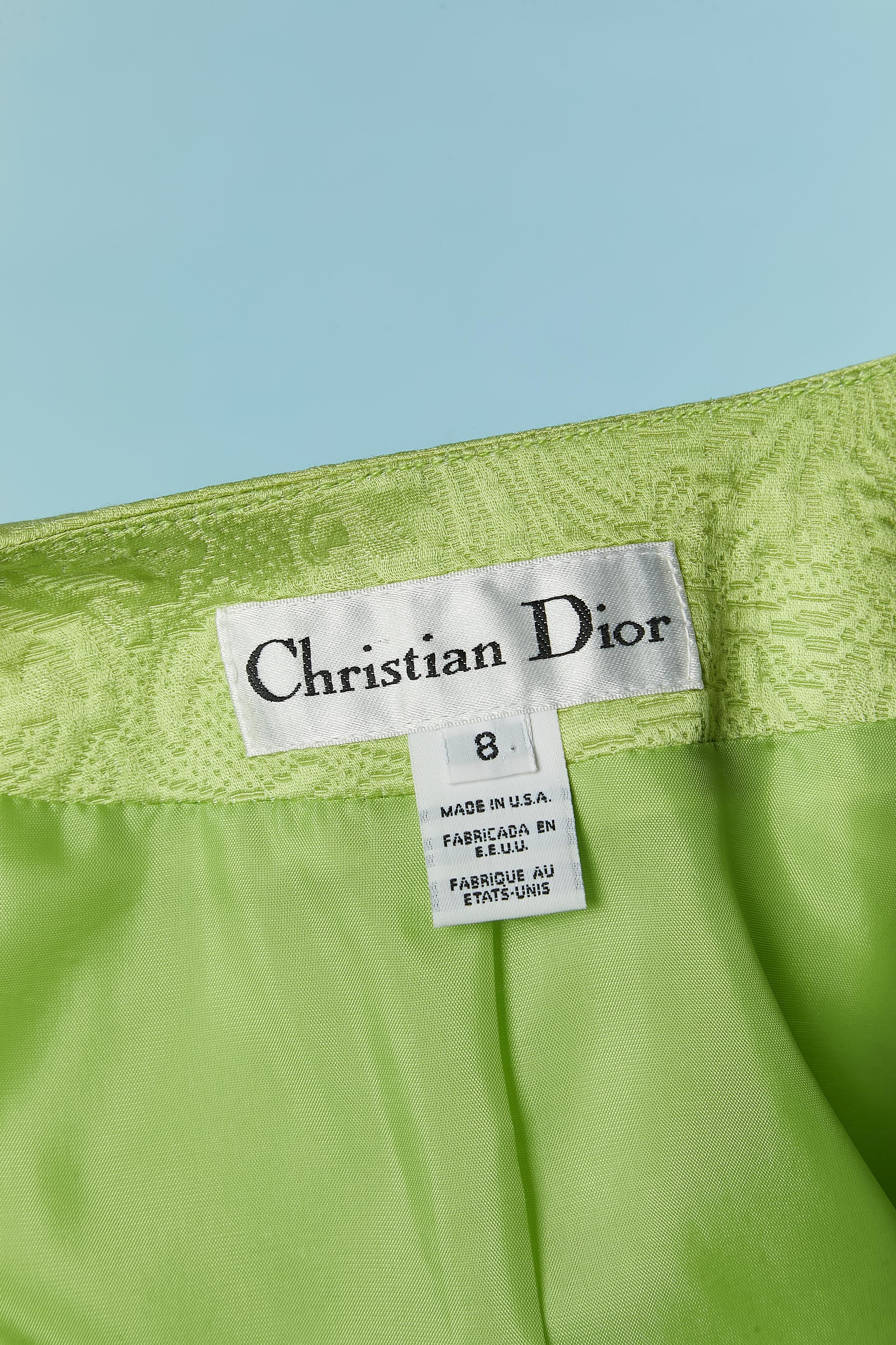 Green brocade skirt-suit Christian Dior For Sale 6