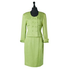 Traje-falda brocado verde Christian Dior