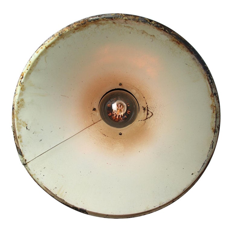 Iron Green Brown Metal Vintage Industrial Pendant Lights For Sale