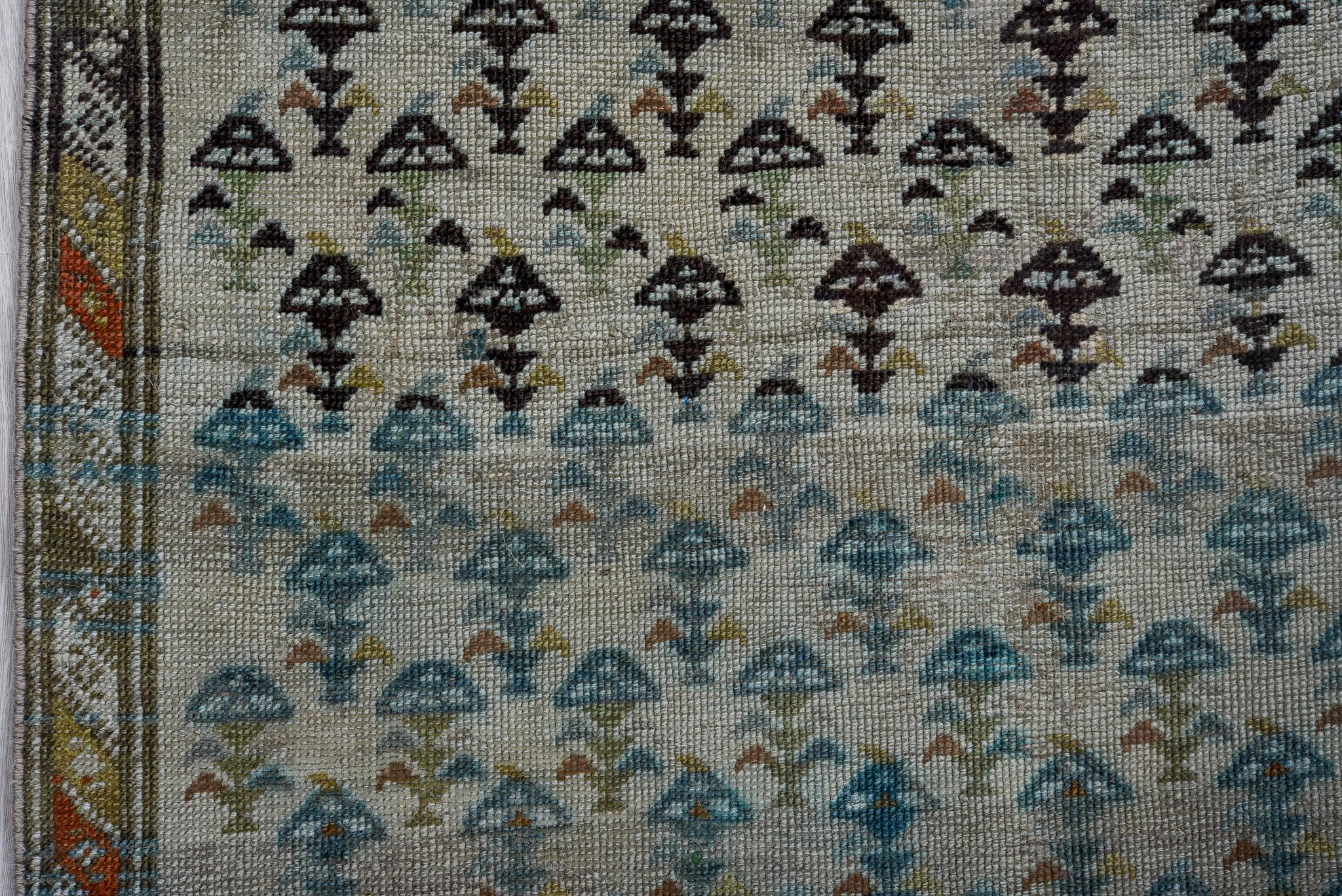 20th Century Green Brown Minimalist Florett Karabagh