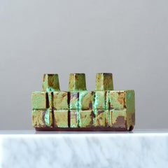 Green Brutalist Ceramic Vase by Helmut Friedrich Schäffenacker. Germany, 1960s.