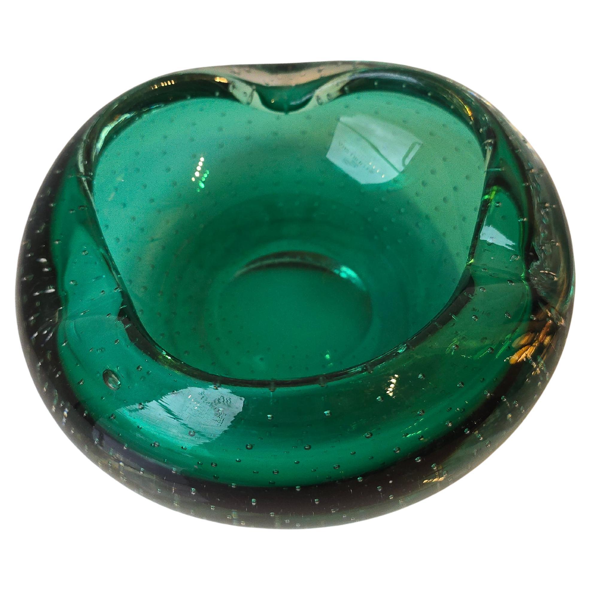 Green Bubble Glass Decorative Bowl Vide-Poche Dish For Sale