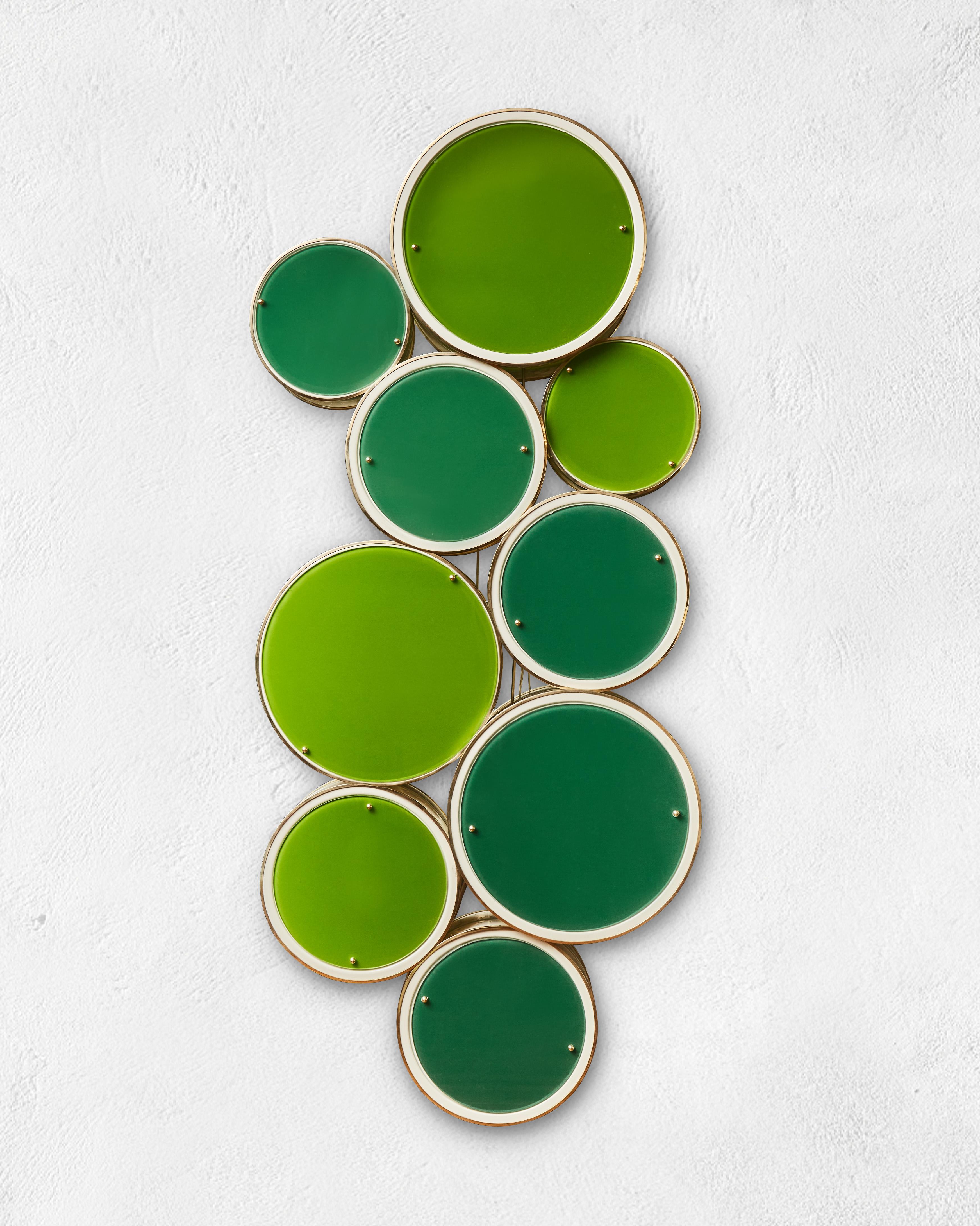 Mid-Century Modern Green Bubble Sconces by Studio Glustin