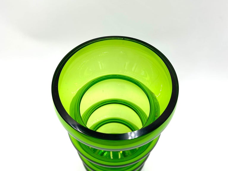 Green Bubble Vase, Makora Krosno, Poland, 1990s For Sale at 1stDibs
