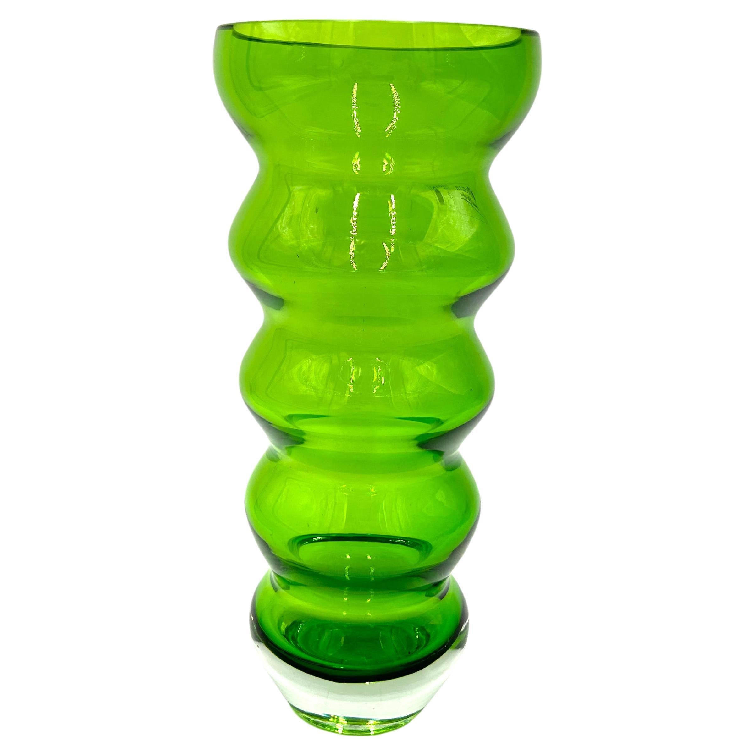 Green Bubble Vase, Makora Krosno, Poland, 1990s For Sale