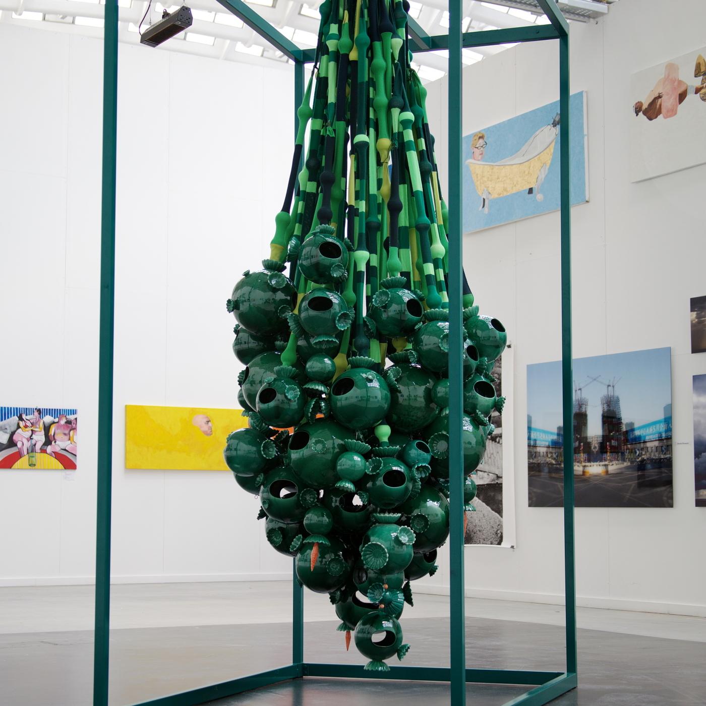 Modern Green Bubbles Sculpture by Roberto Cambi