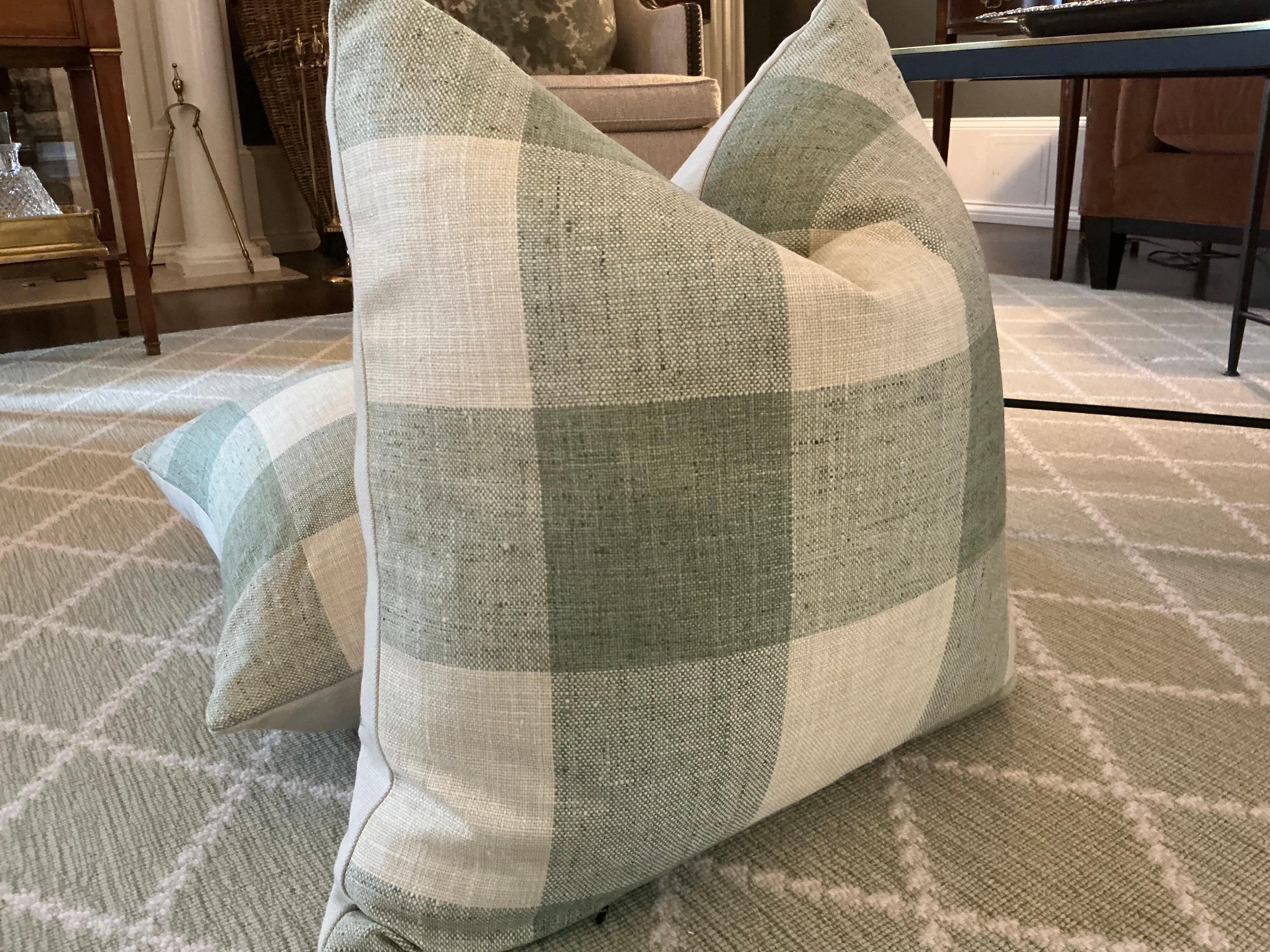 Americano Cuscini con imbottitura in piuma d'oca verde Buffalo Check 22