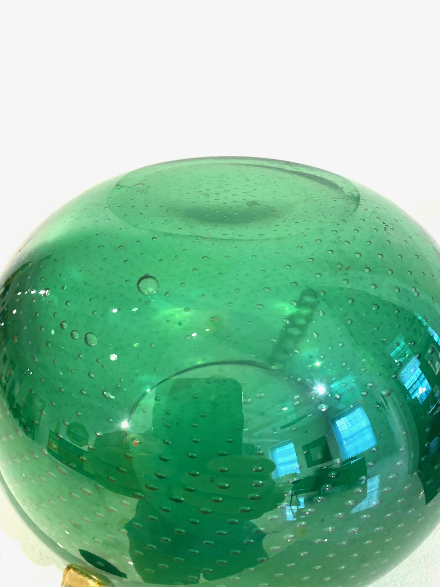 Green Bulicante Glass Vase by Barovier e Toso For Sale 4