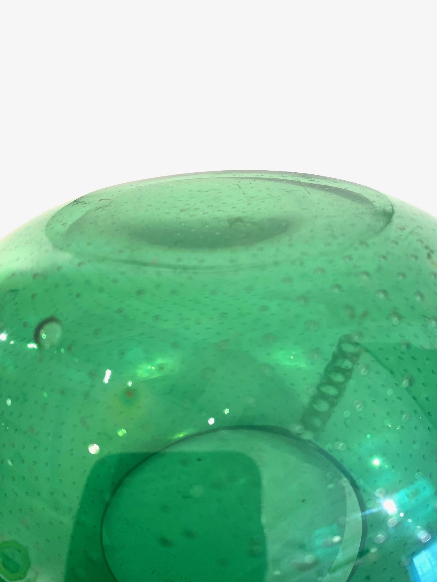 Green Bulicante Glass Vase by Barovier e Toso For Sale 5