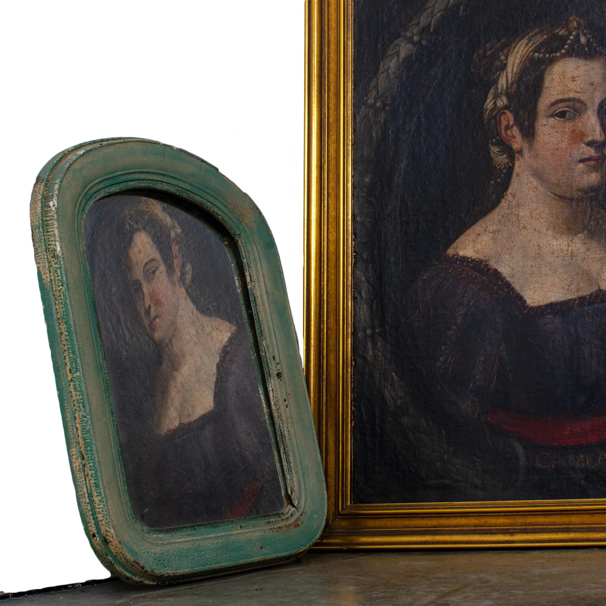 Green Butler’s Mirror, c.1870 In Good Condition For Sale In Savannah, GA