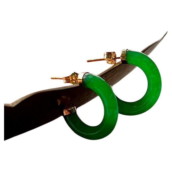 •JADE• gold hoop earrings main image 1