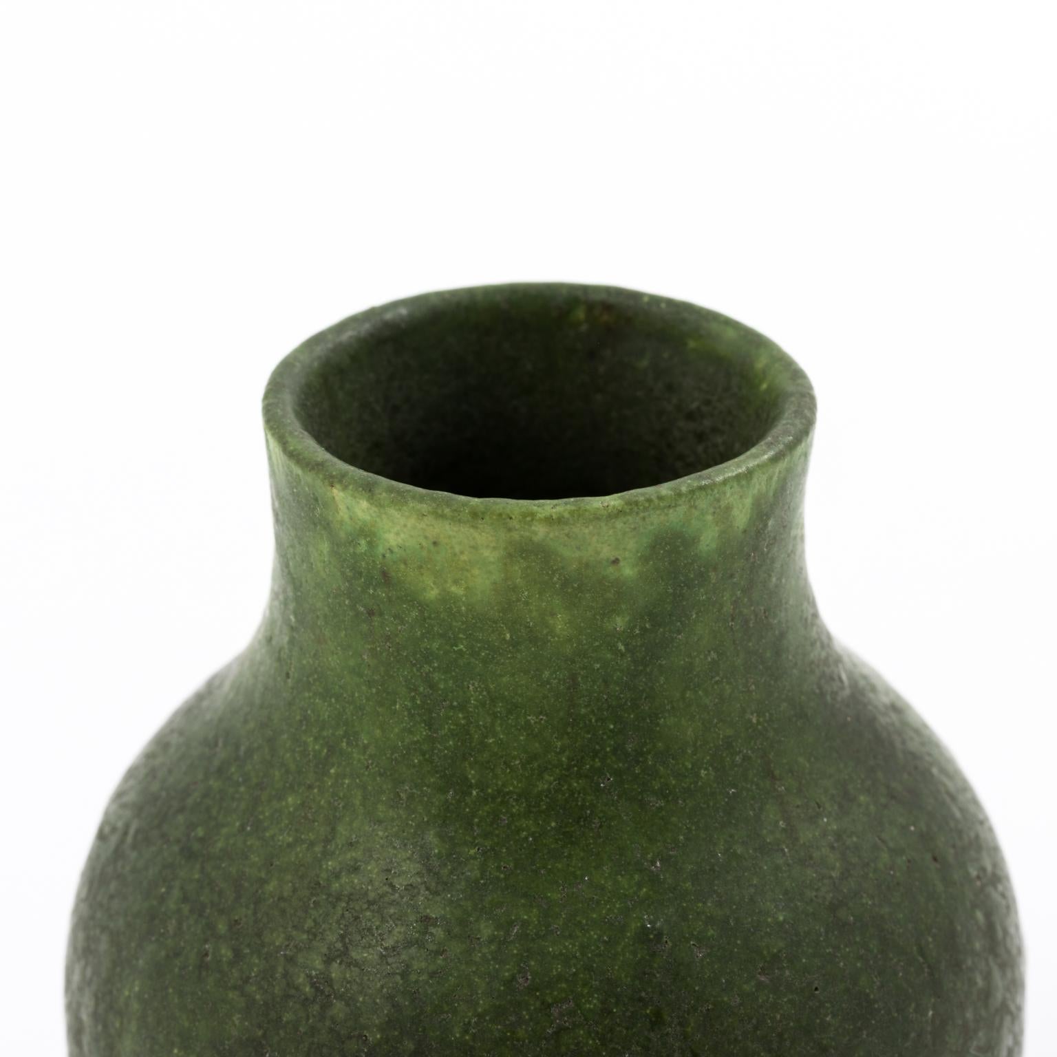 Arts and Crafts Green Cabinet Vase by Grueby Pottery Company