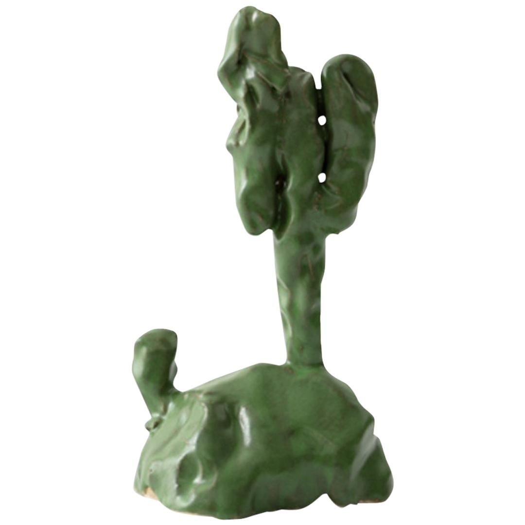 Green Cacti Handmade Glazed Stoneware Sculpture Unique Edition