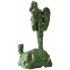 Vintage "Green Cacti" Glazed Ceramic Cactus Sculpture