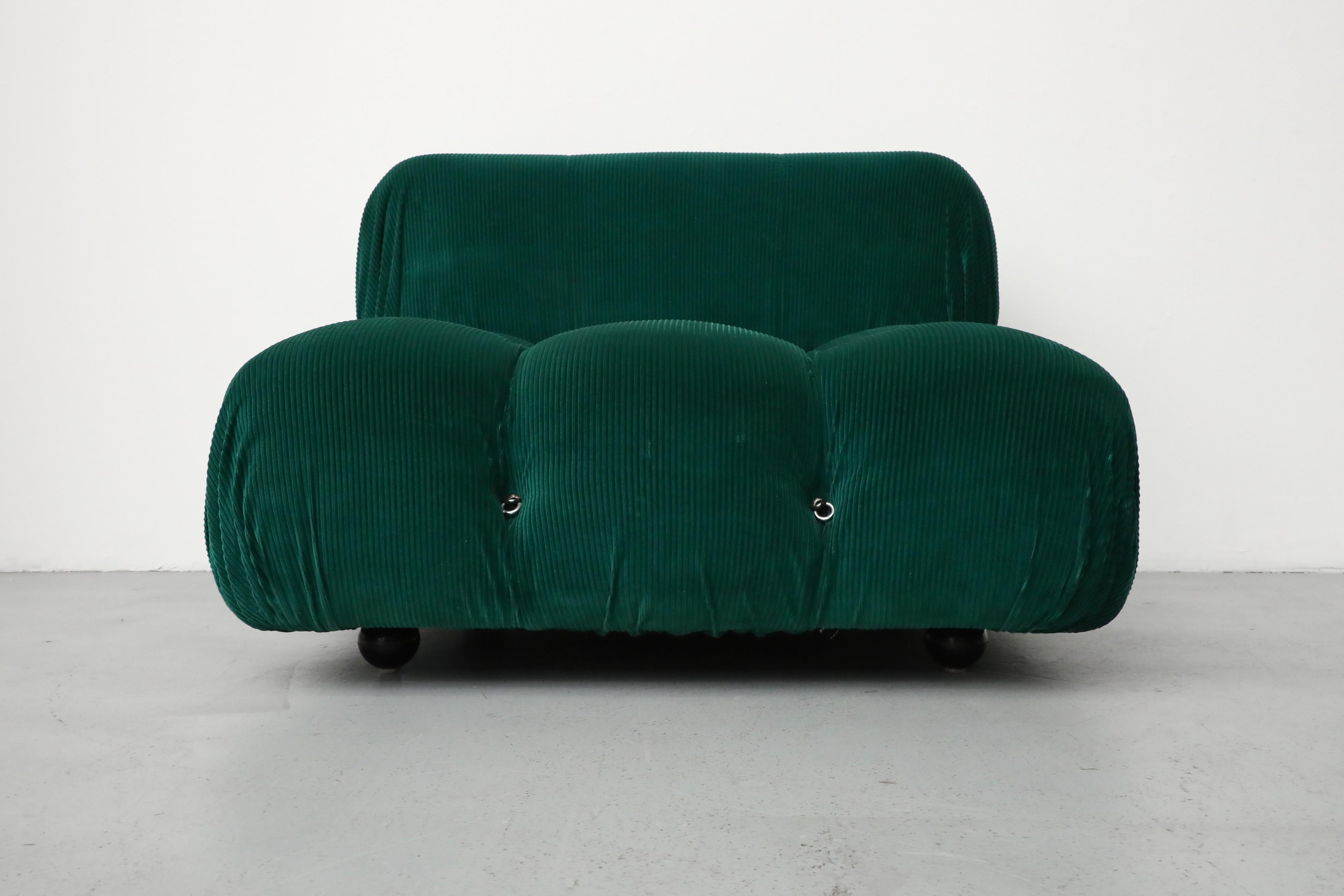 Divano 'Camaleonda' di Mario Bellini per B&B Italia in velluto a coste color verde smeraldo in vendita 12