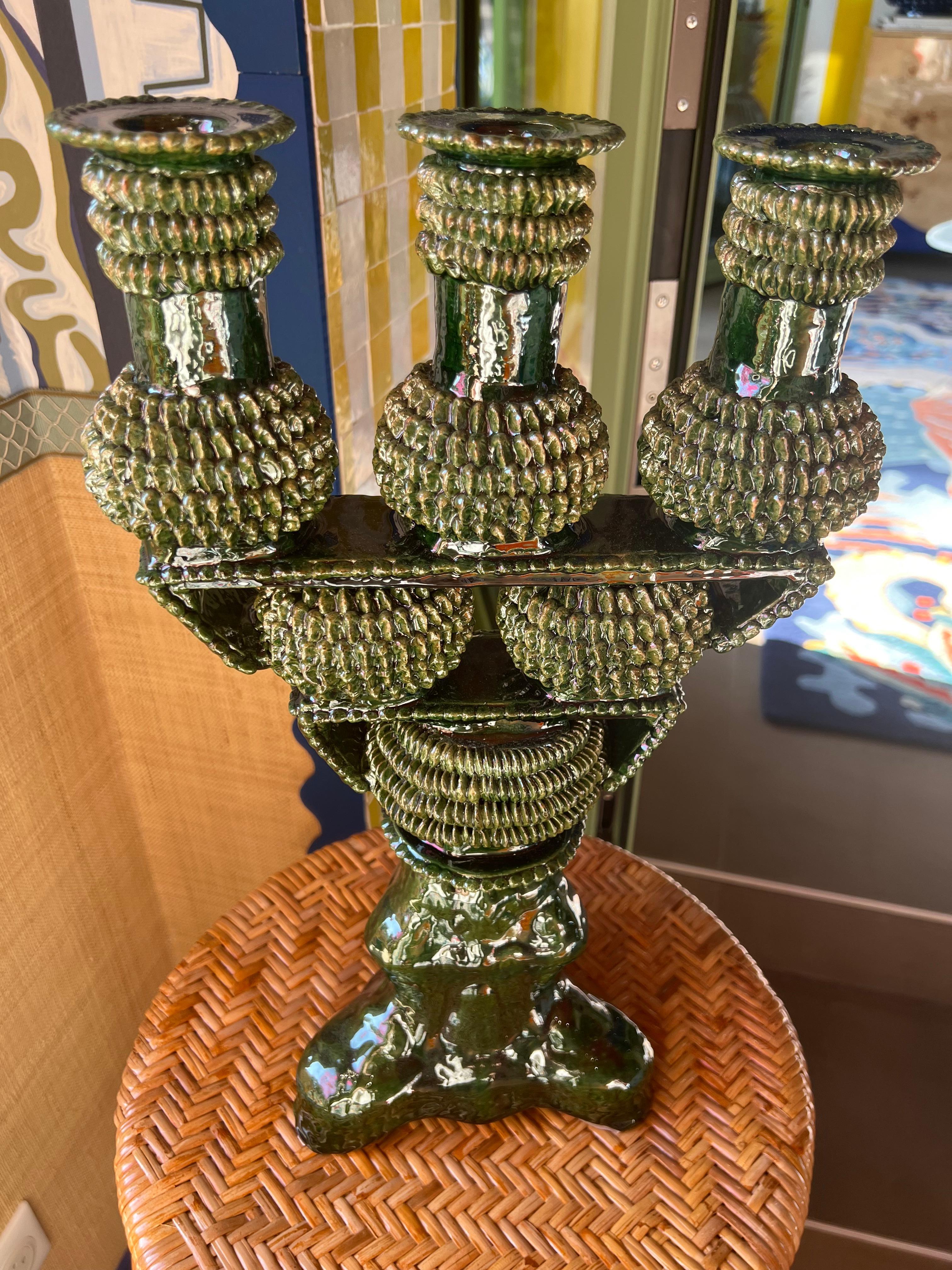Messicano Candelabro verde di Objekti in vendita