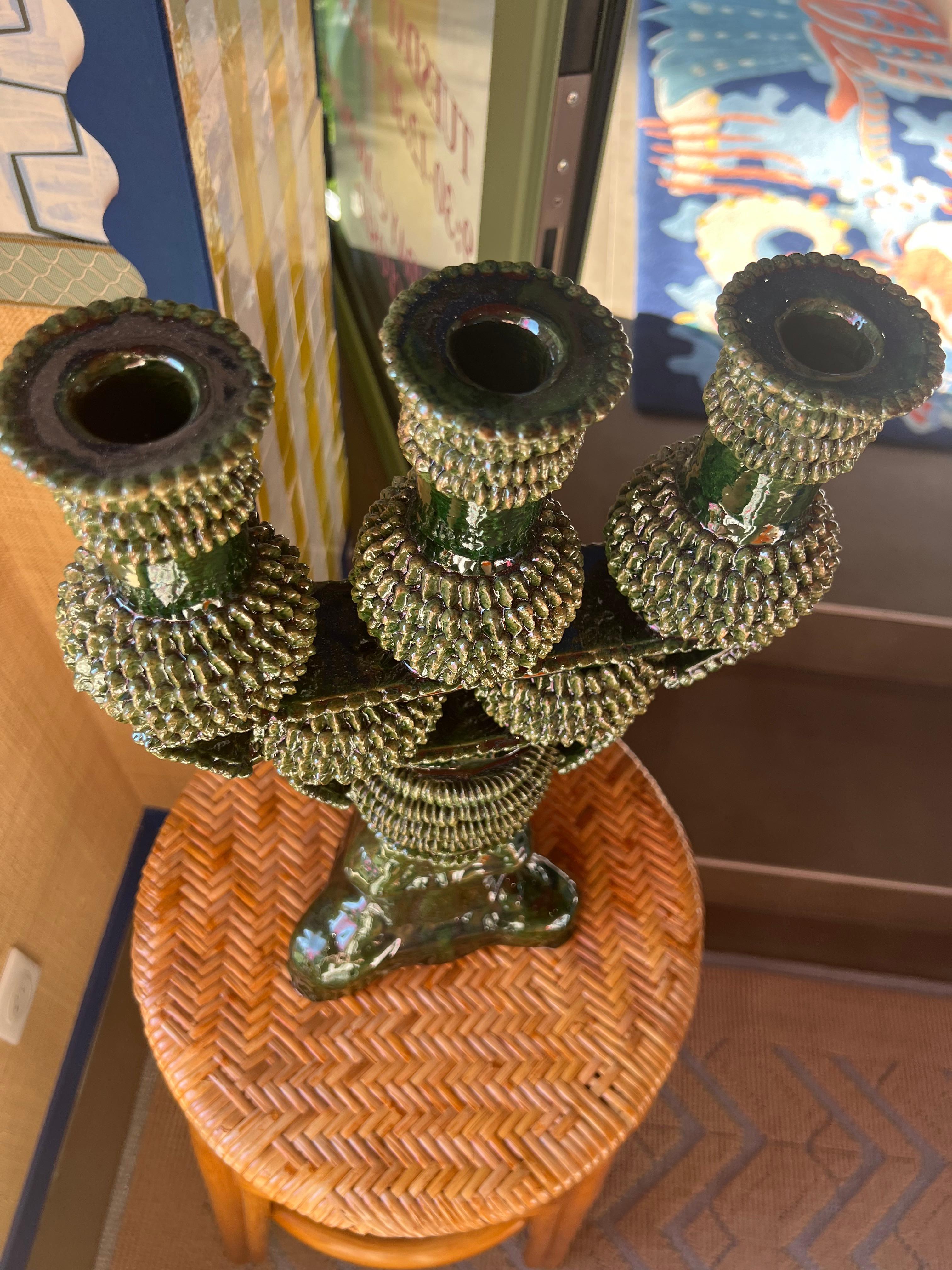 Appliqué Candelabro verde di Objekti in vendita