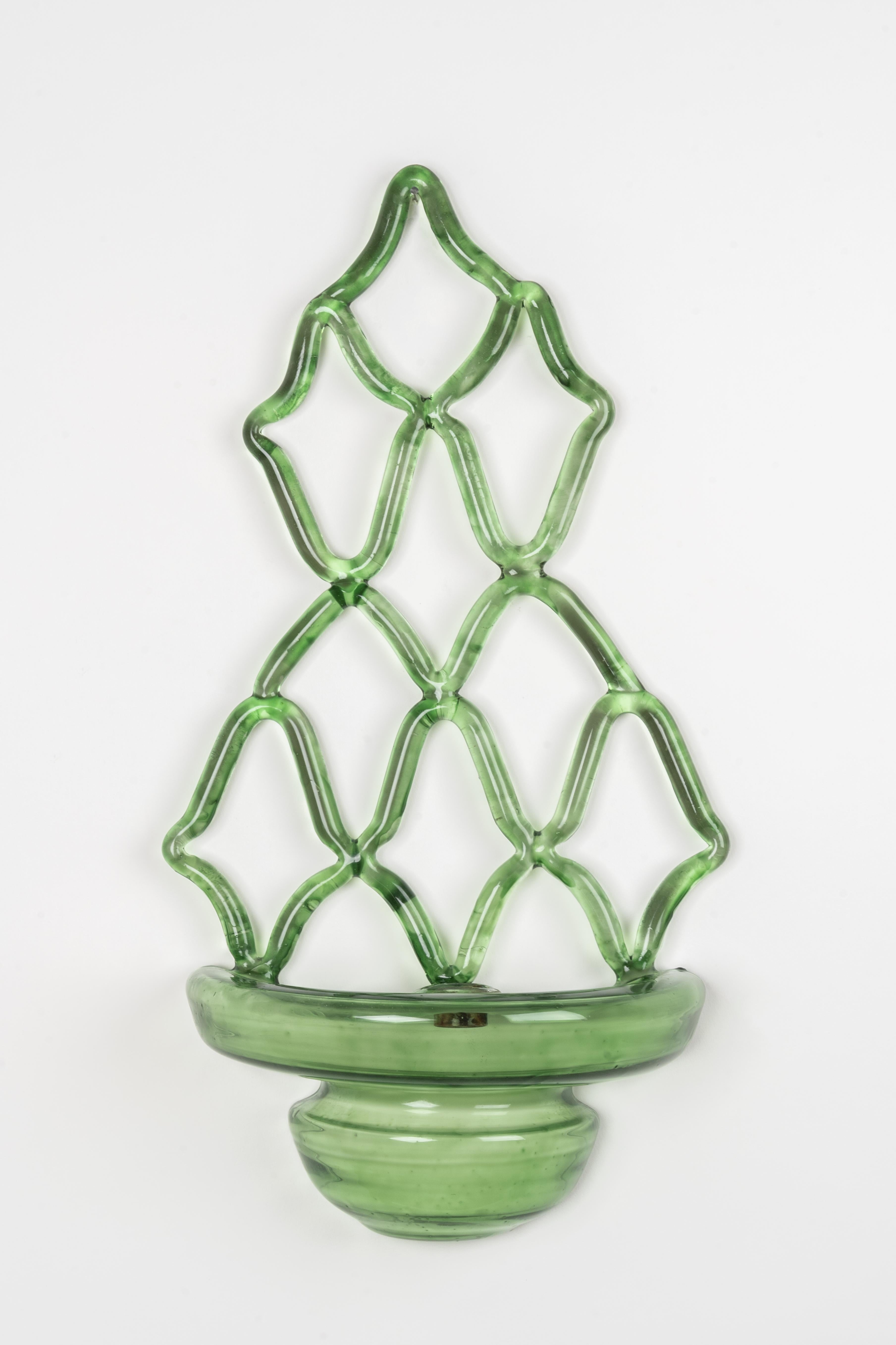 Green candleholder In New Condition For Sale In PARIS, FR