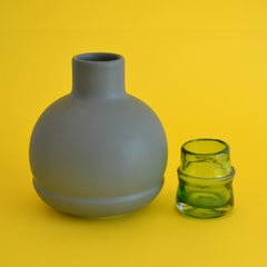 Green Carafe and glasses. Inspired by Traditional Ceramic Carafes.