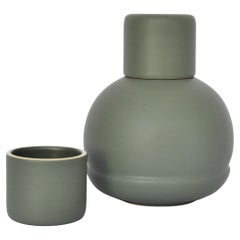 Green Carafe and glasses. Inspired by Traditional Ceramic Carafes.  