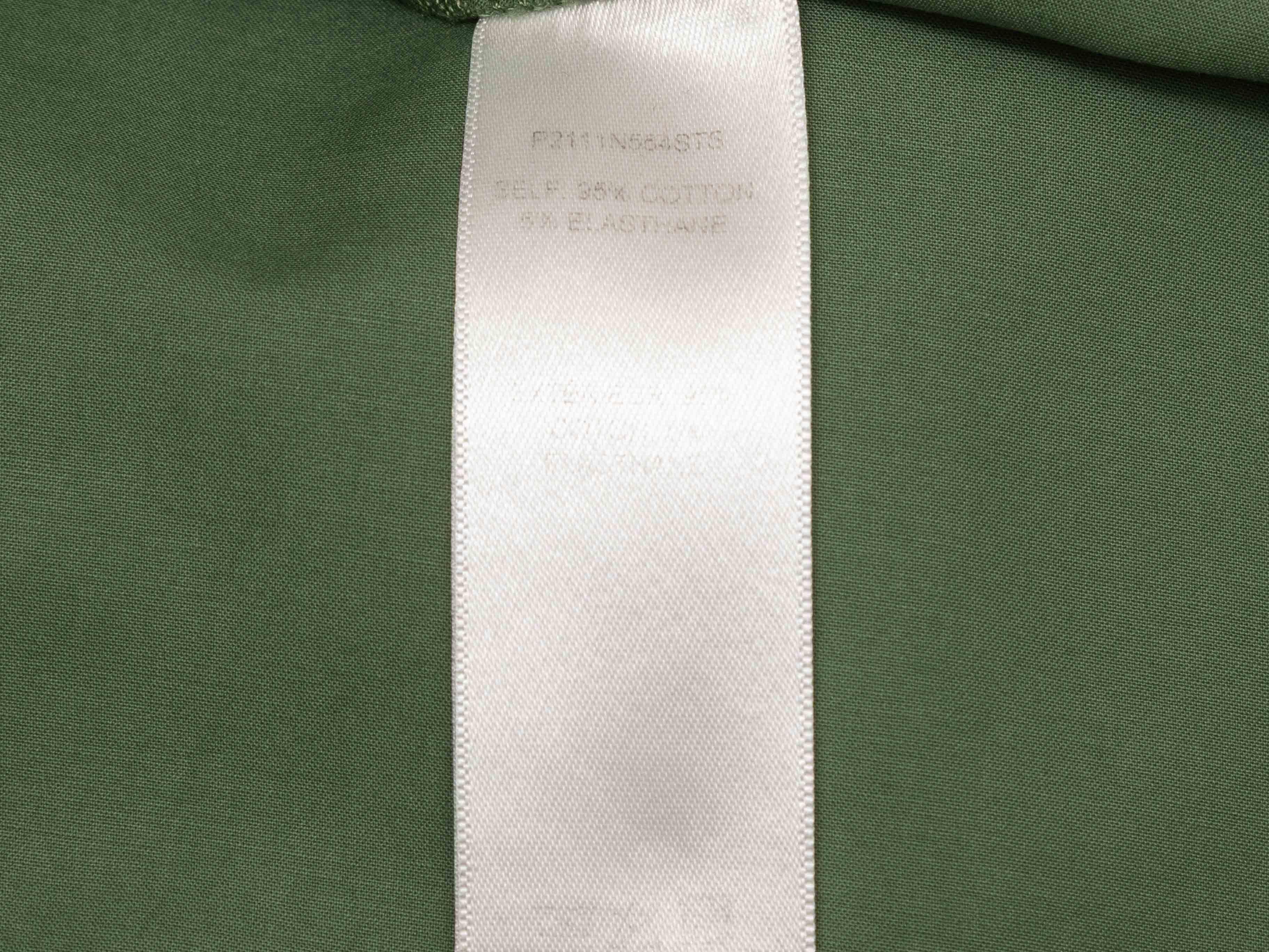 Black Green Carolina Herrera Long Sleeve Button-Up Dress Size US 16 For Sale