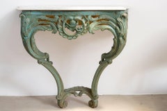 Green Carved Wall Mount Console