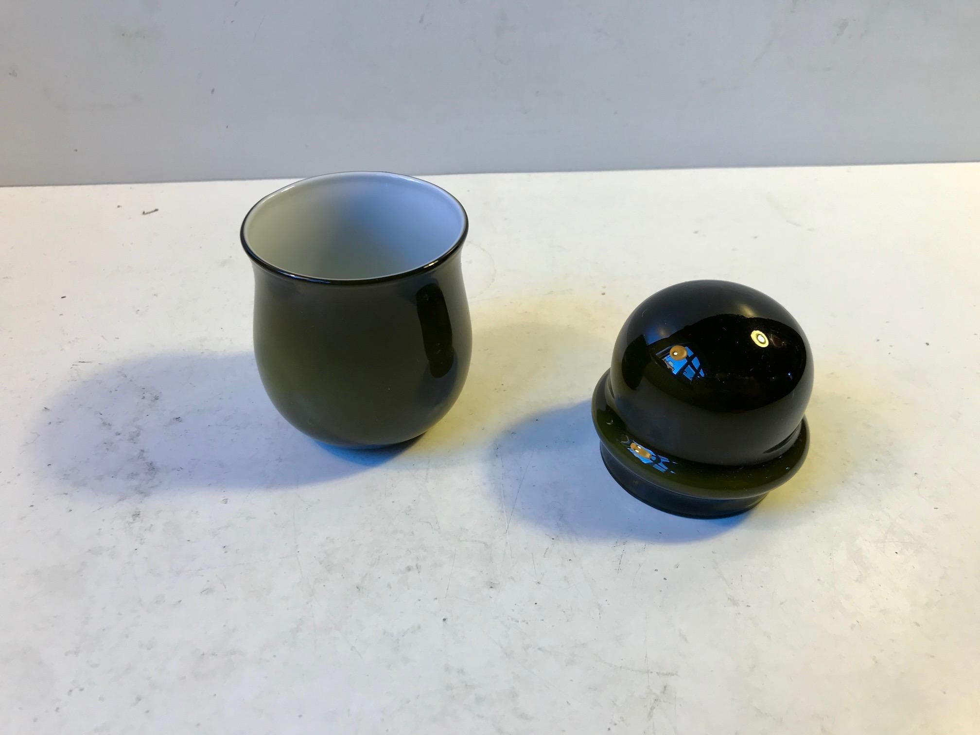 Scandinavian Modern Green Cased 'Palet' Pill Jar by Michael Bang for Holmegaard