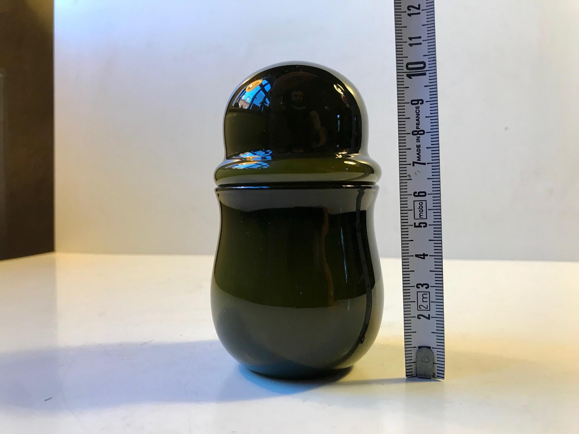 Green Cased 'Palet' Pill Jar by Michael Bang for Holmegaard In Excellent Condition In Esbjerg, DK