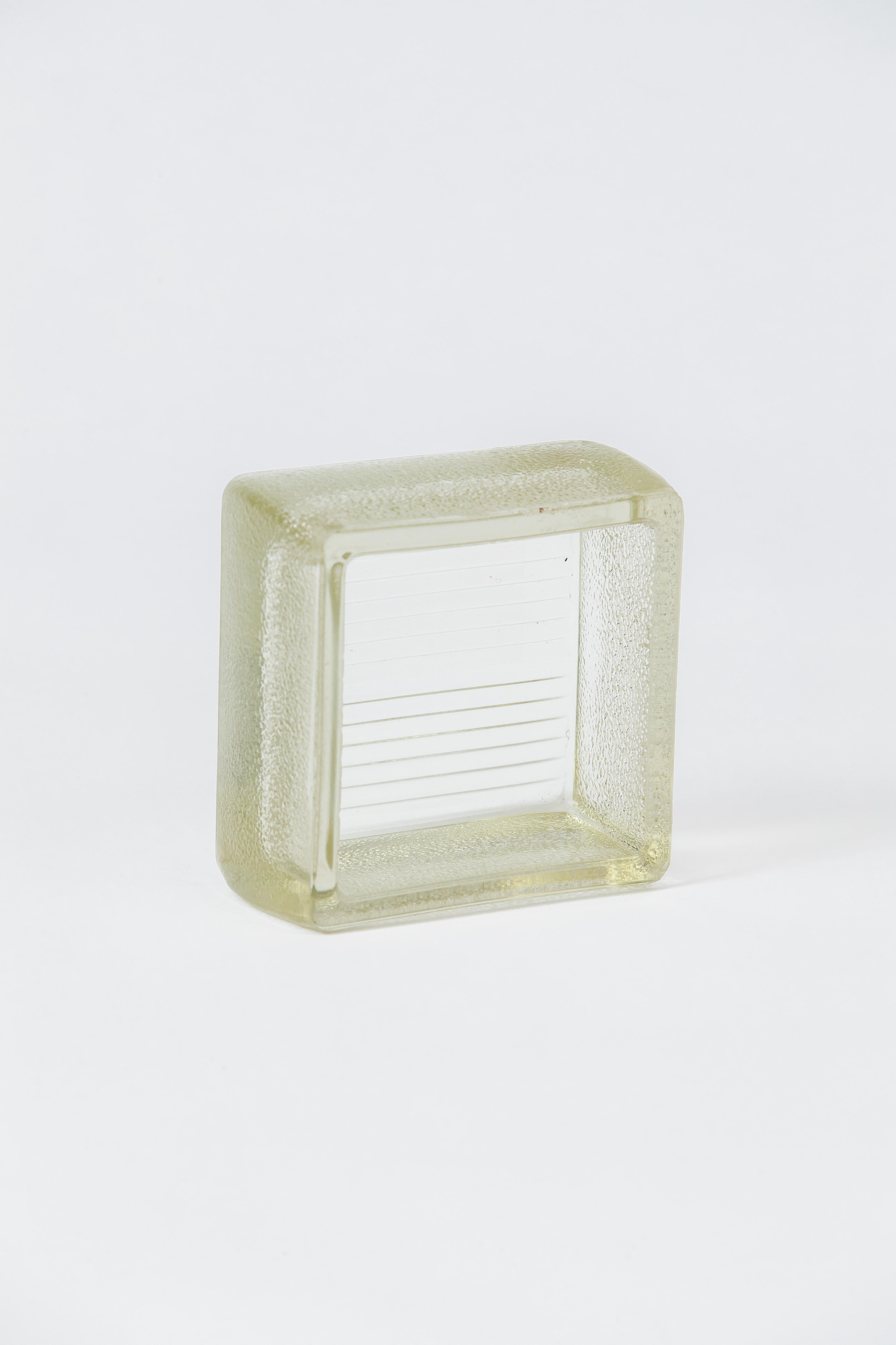 French Green Cast Glass Vide-Poche by Lumax, France 1960s