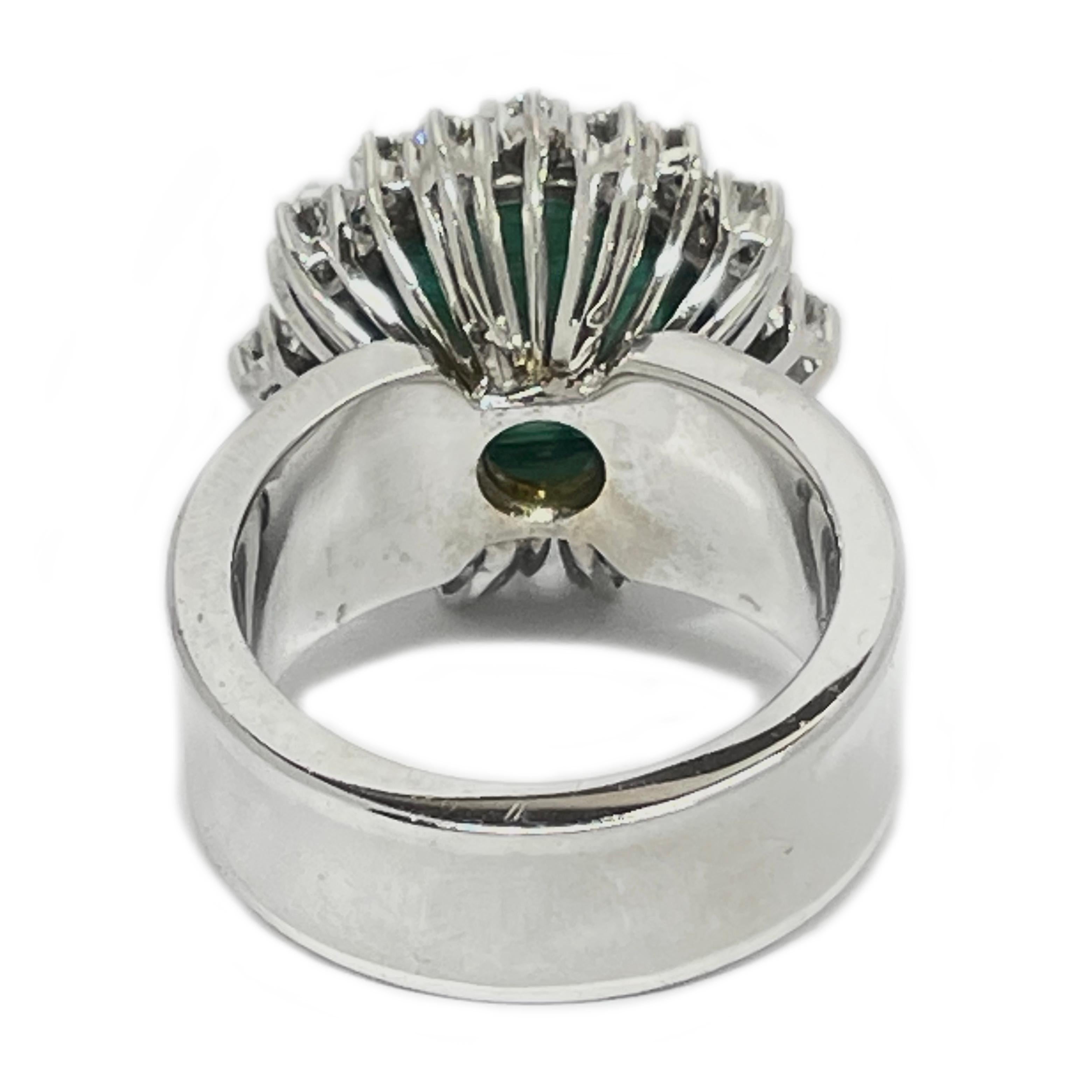 Round Cut Green Cat's Eye Tourmaline Diamond Wide Band Ring For Sale