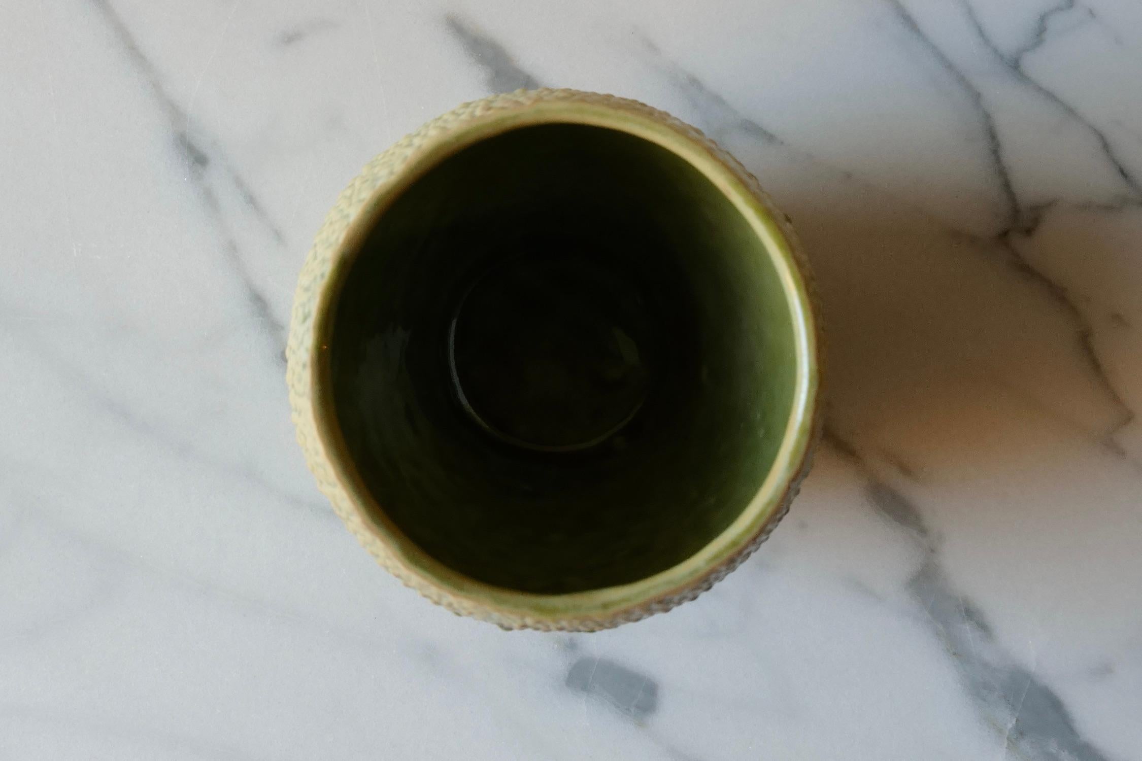 Contemporary Green Caviar Porcelain Tumbler by Lana Kova