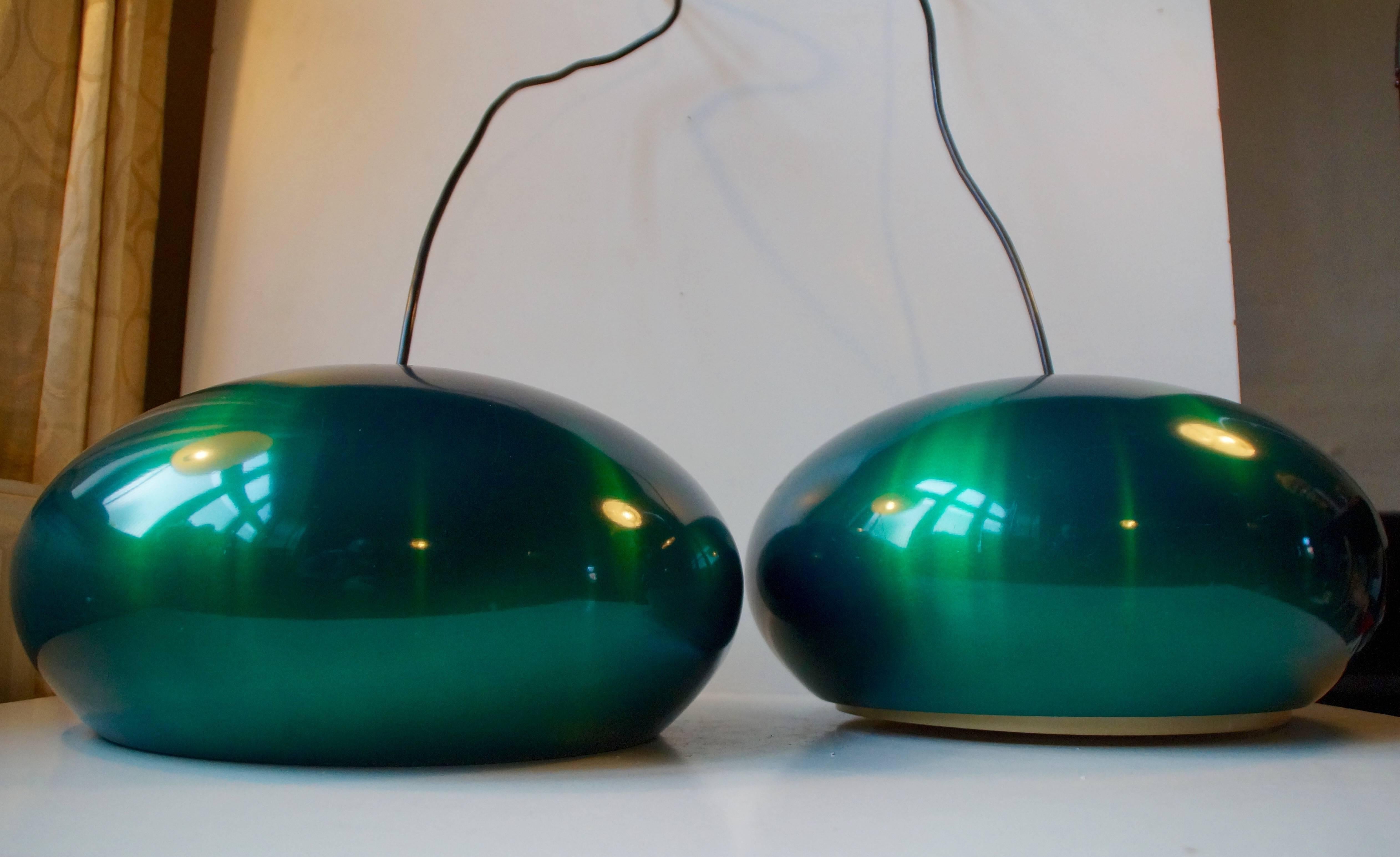 Green Ceiling Lamps 'Medio' by Jo Hammerborg for Fog & Morup, 1960s In Good Condition In Esbjerg, DK