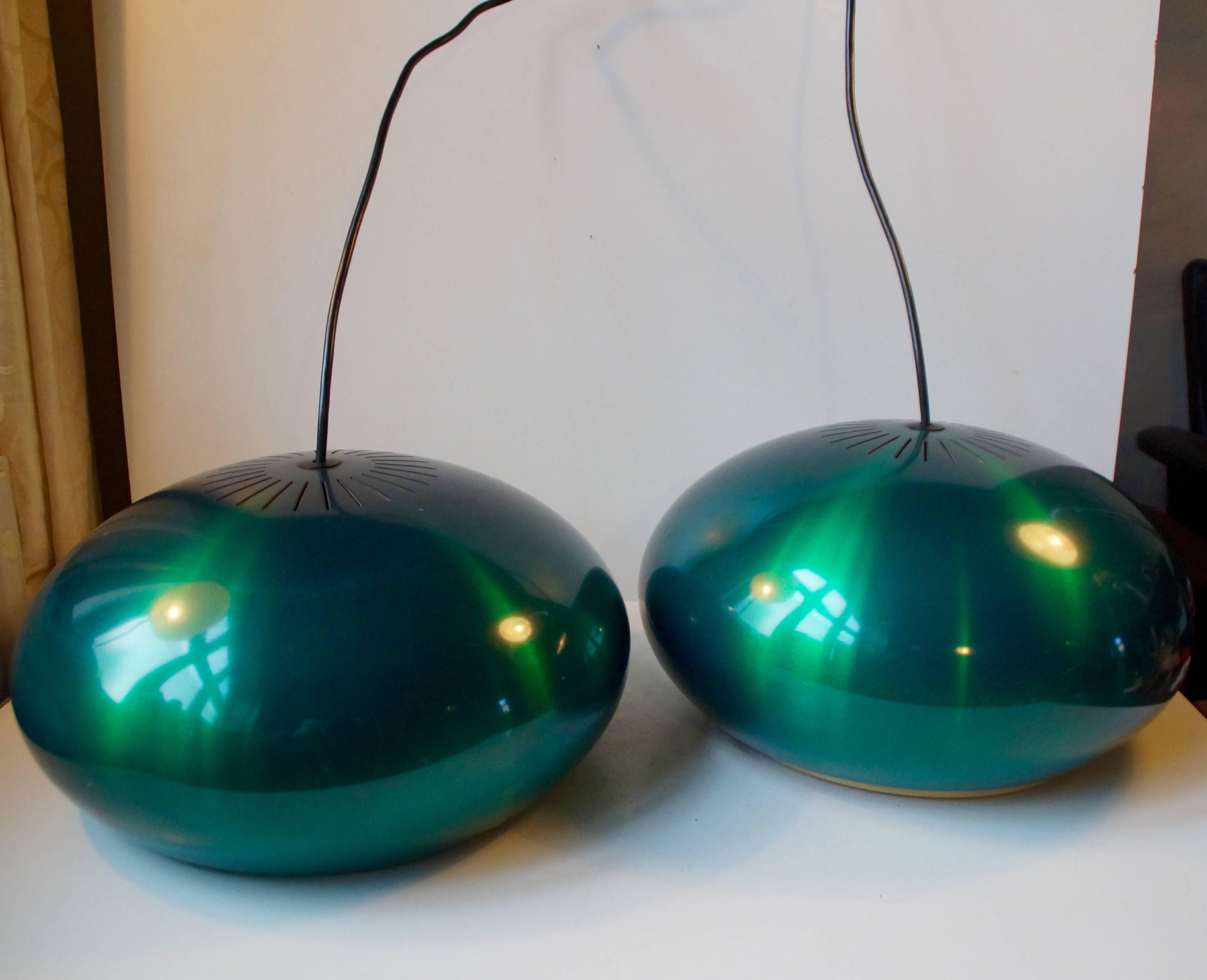 Mid-20th Century Green Ceiling Lamps 'Medio' by Jo Hammerborg for Fog & Morup, 1960s